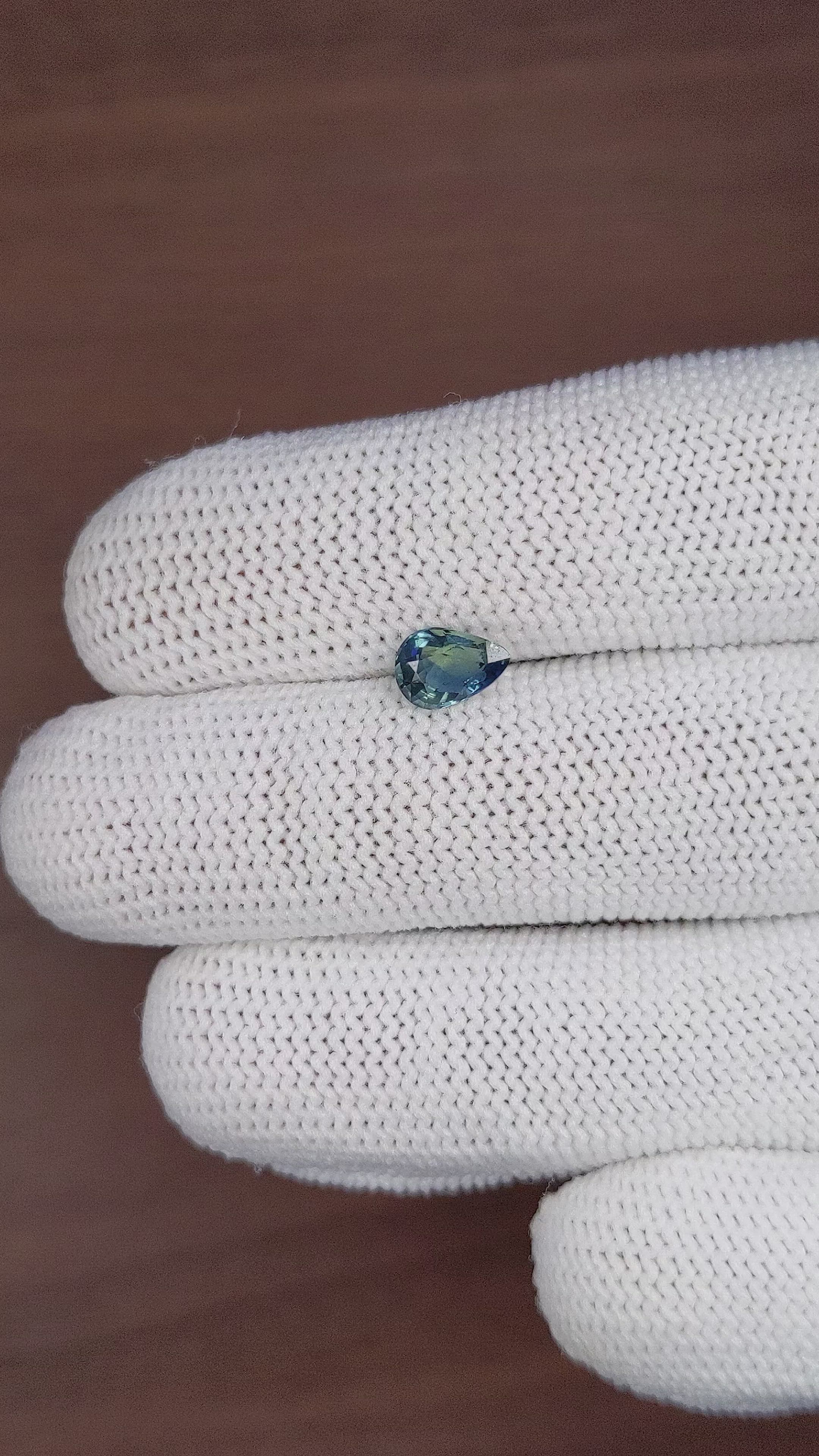 1.03 Ct. Greenish Blue Sapphire from Madagascar Size Video