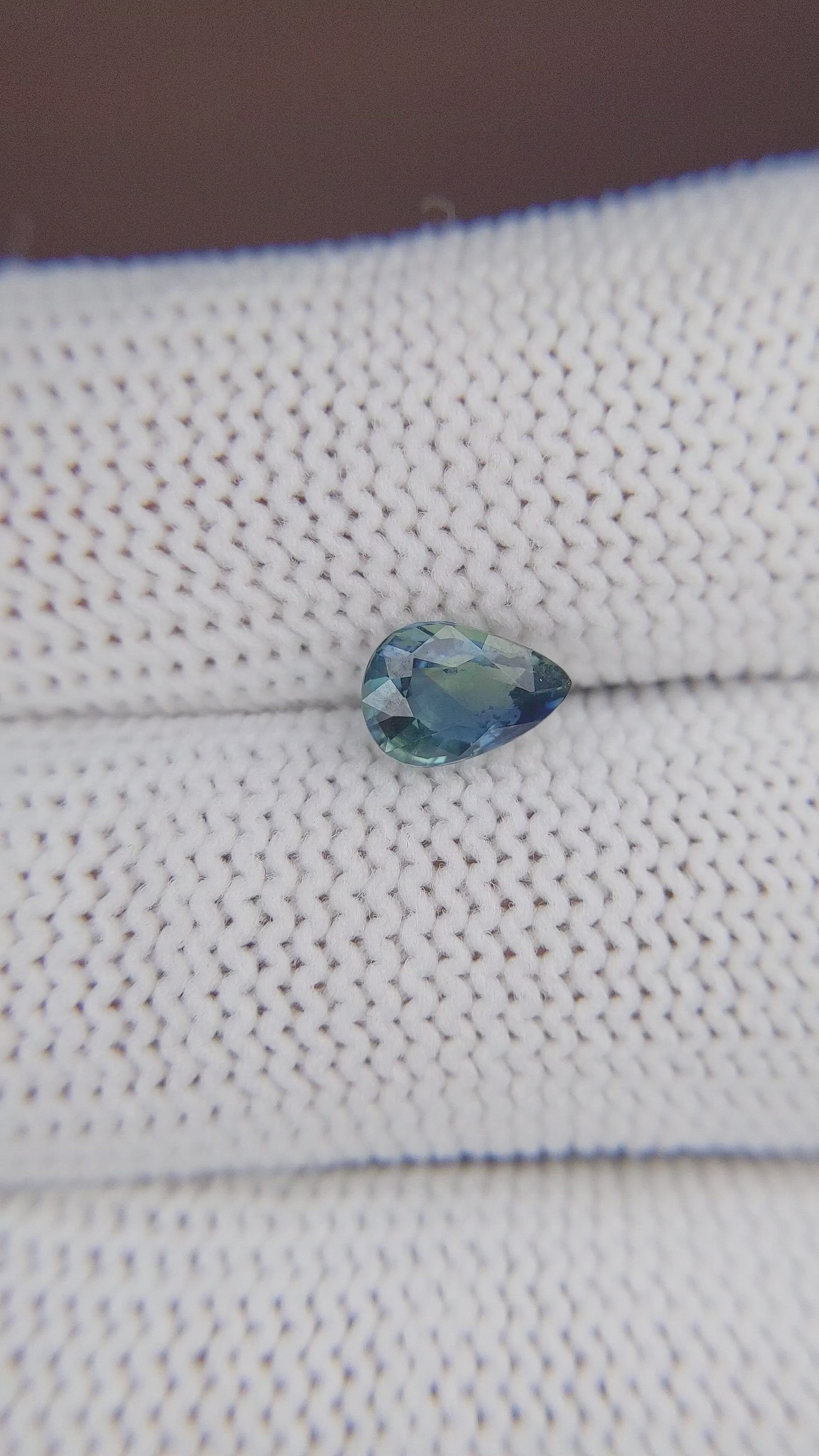 1.03 Ct. Greenish Blue Sapphire from Madagascar Size Video