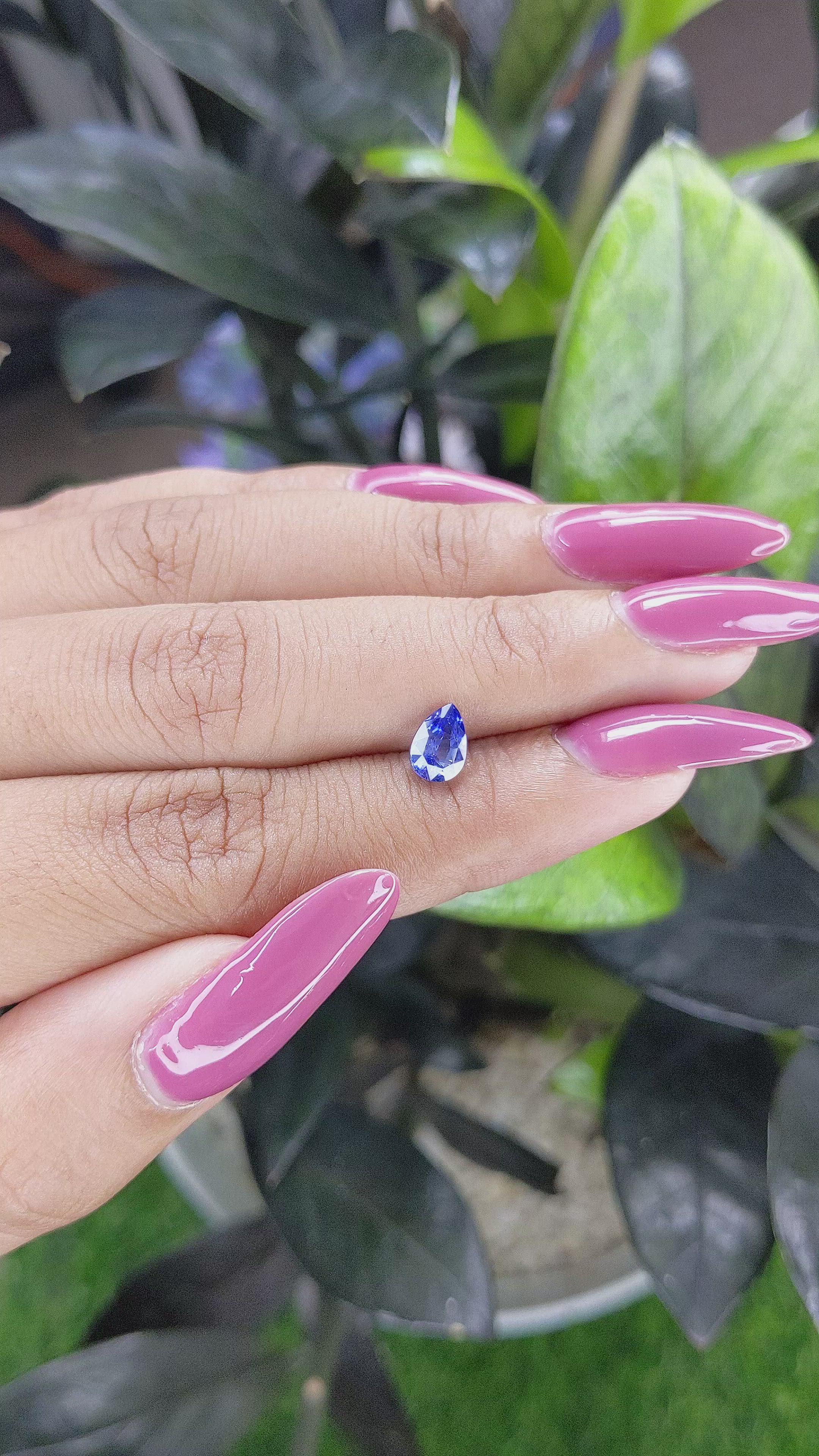 1.00 Ct. Blue Sapphire from Madagascar Size Video