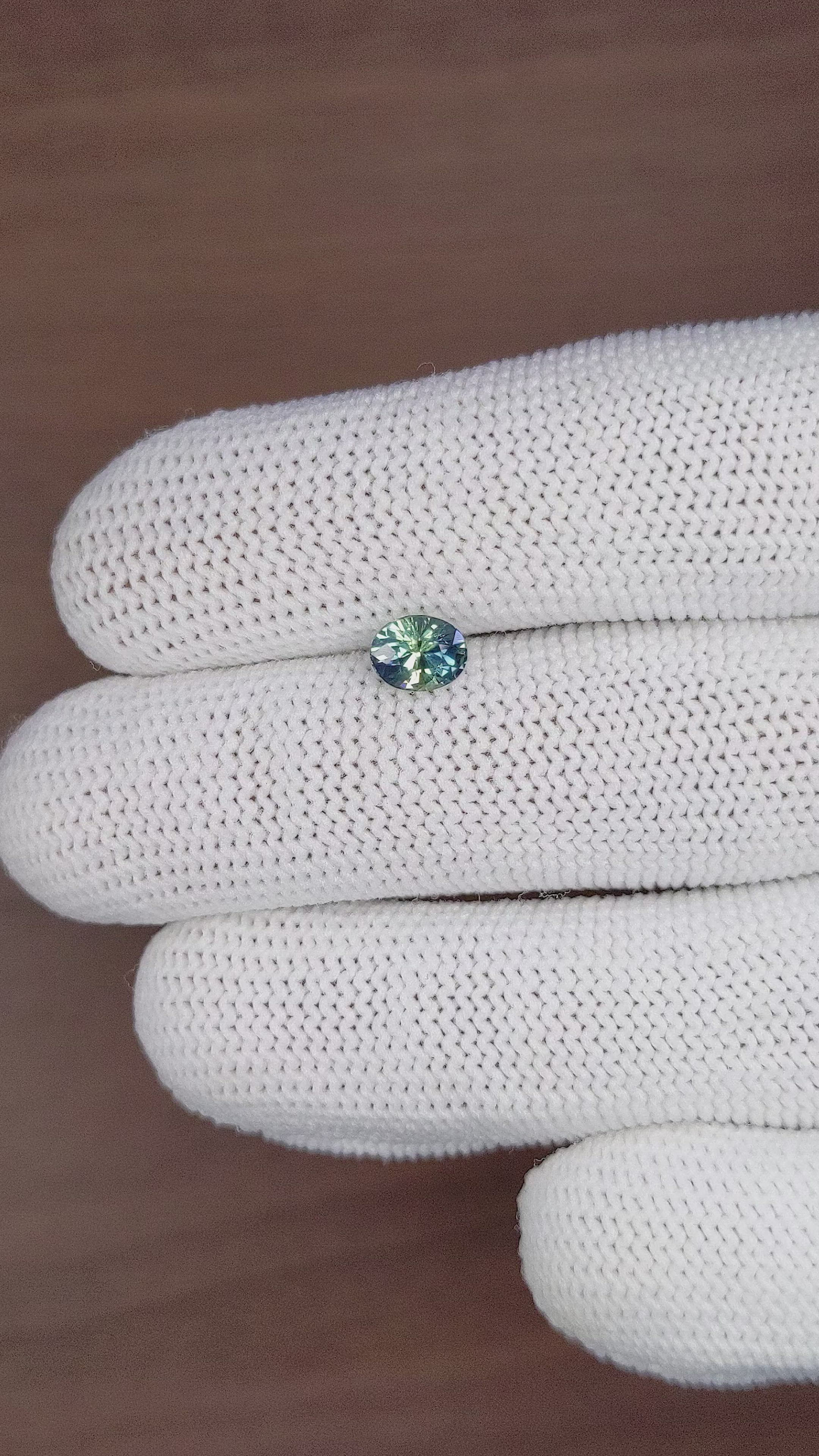 0.99 Ct. Bluish Green Sapphire from Madagascar Size Video