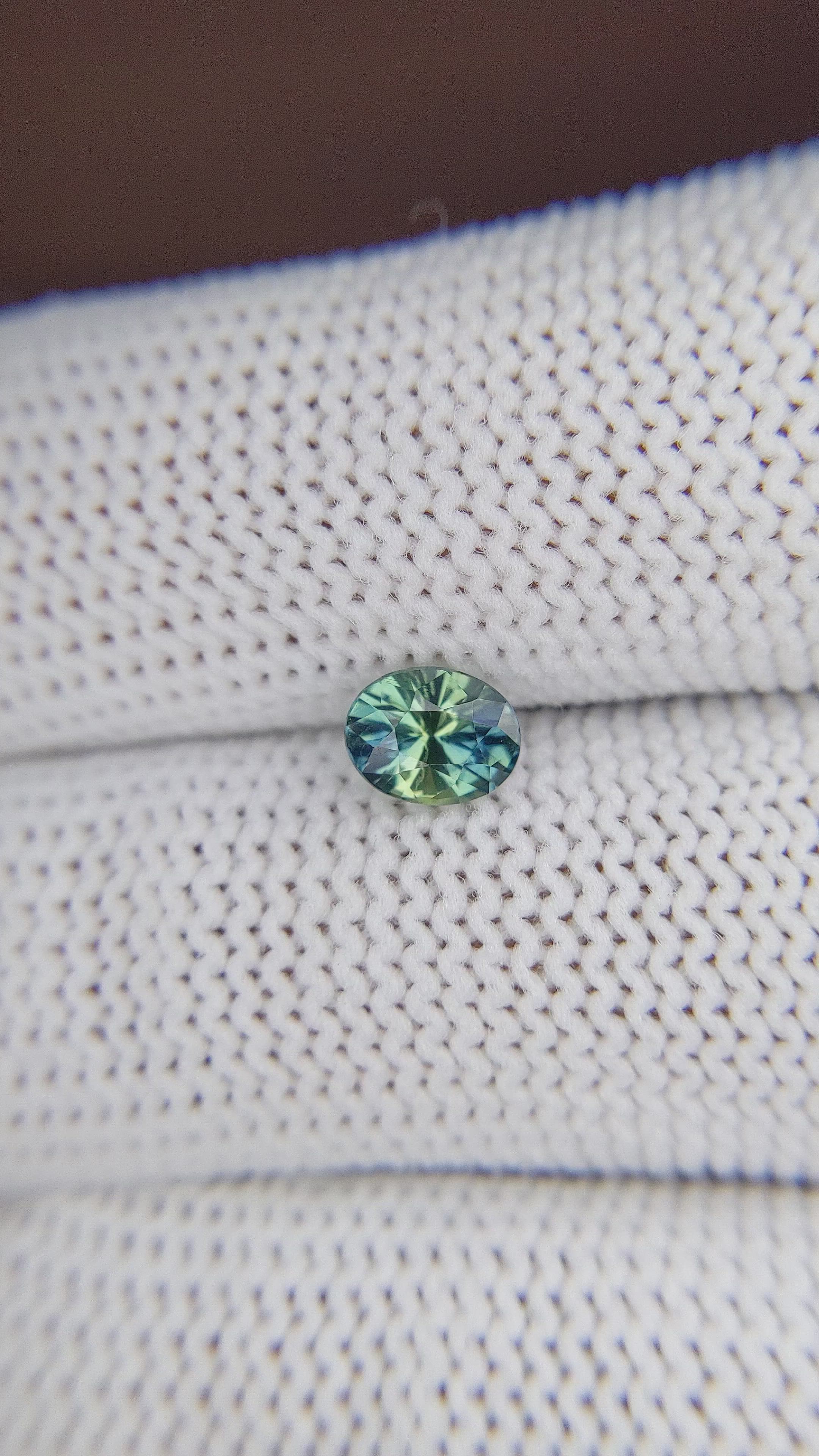0.99 Ct. Bluish Green Sapphire from Madagascar Size Video