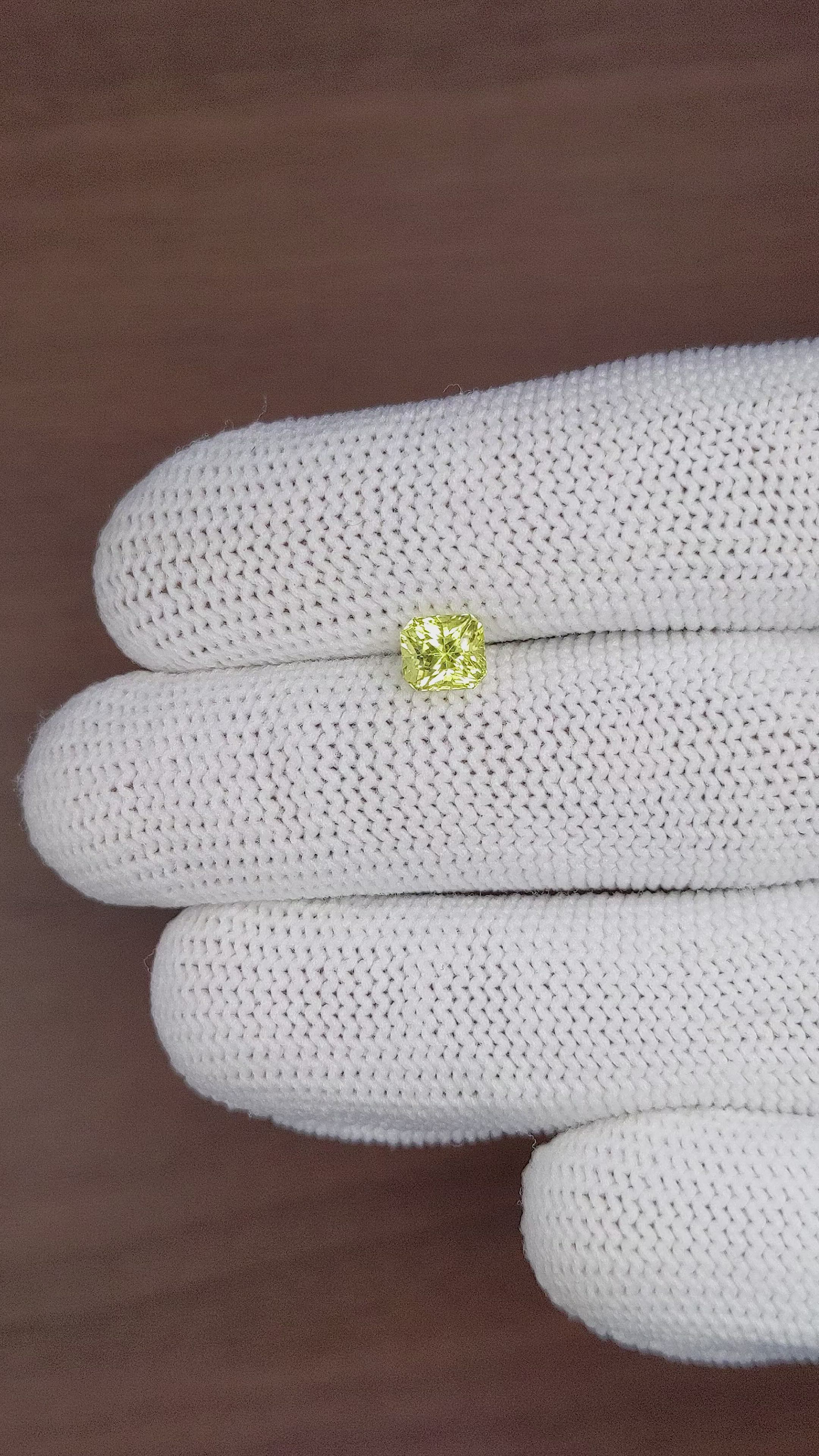 1.11 Ct. Greenish Yellow Sapphire from Madagascar Size Video