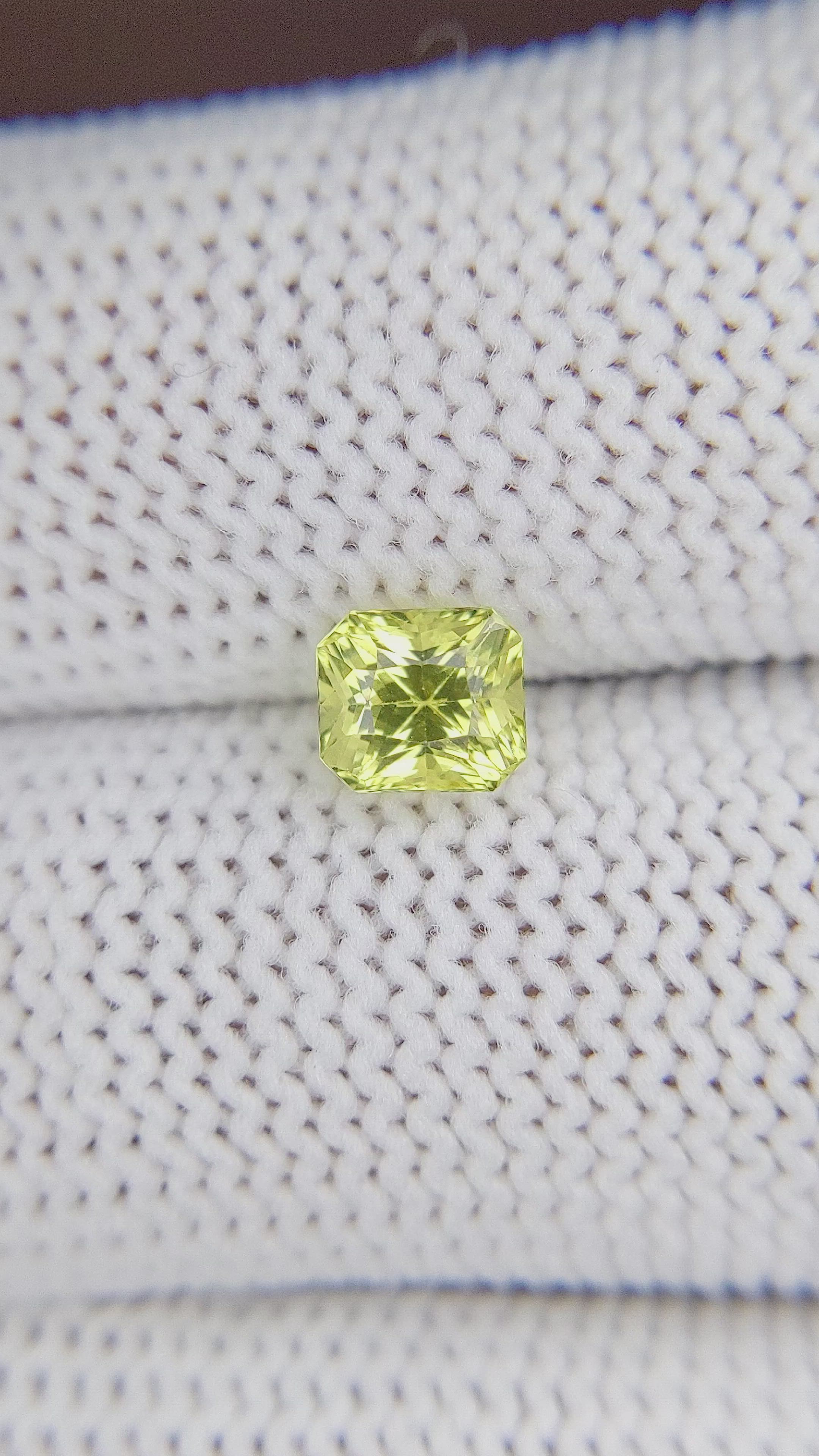 1.11 Ct. Greenish Yellow Sapphire from Madagascar Size Video