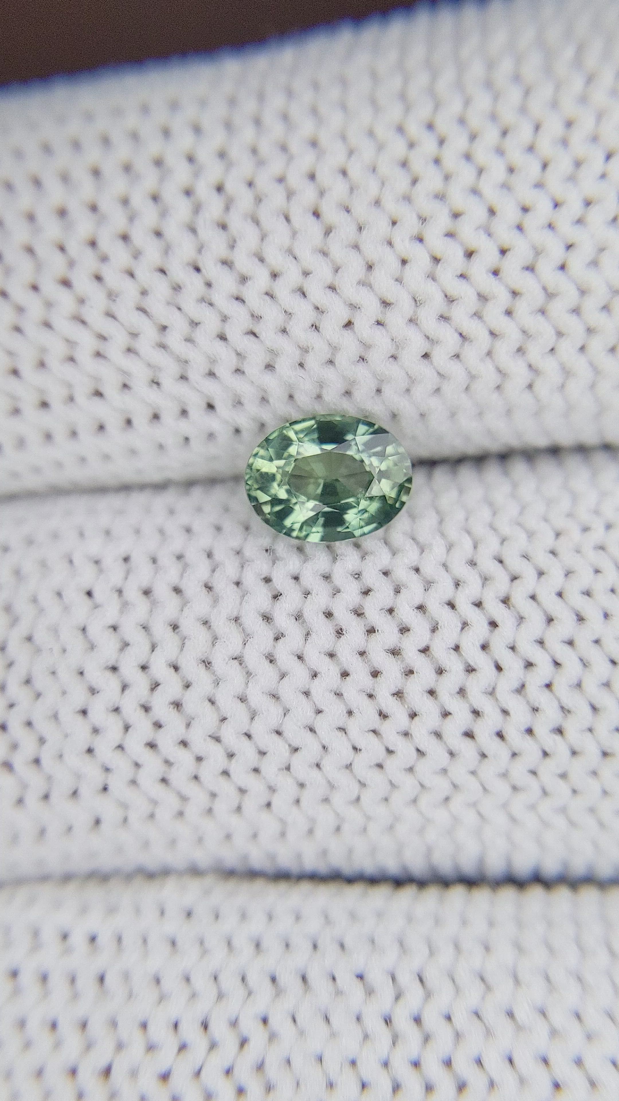 0.98 Ct. Bluish Green Sapphire from Madagascar Size Video