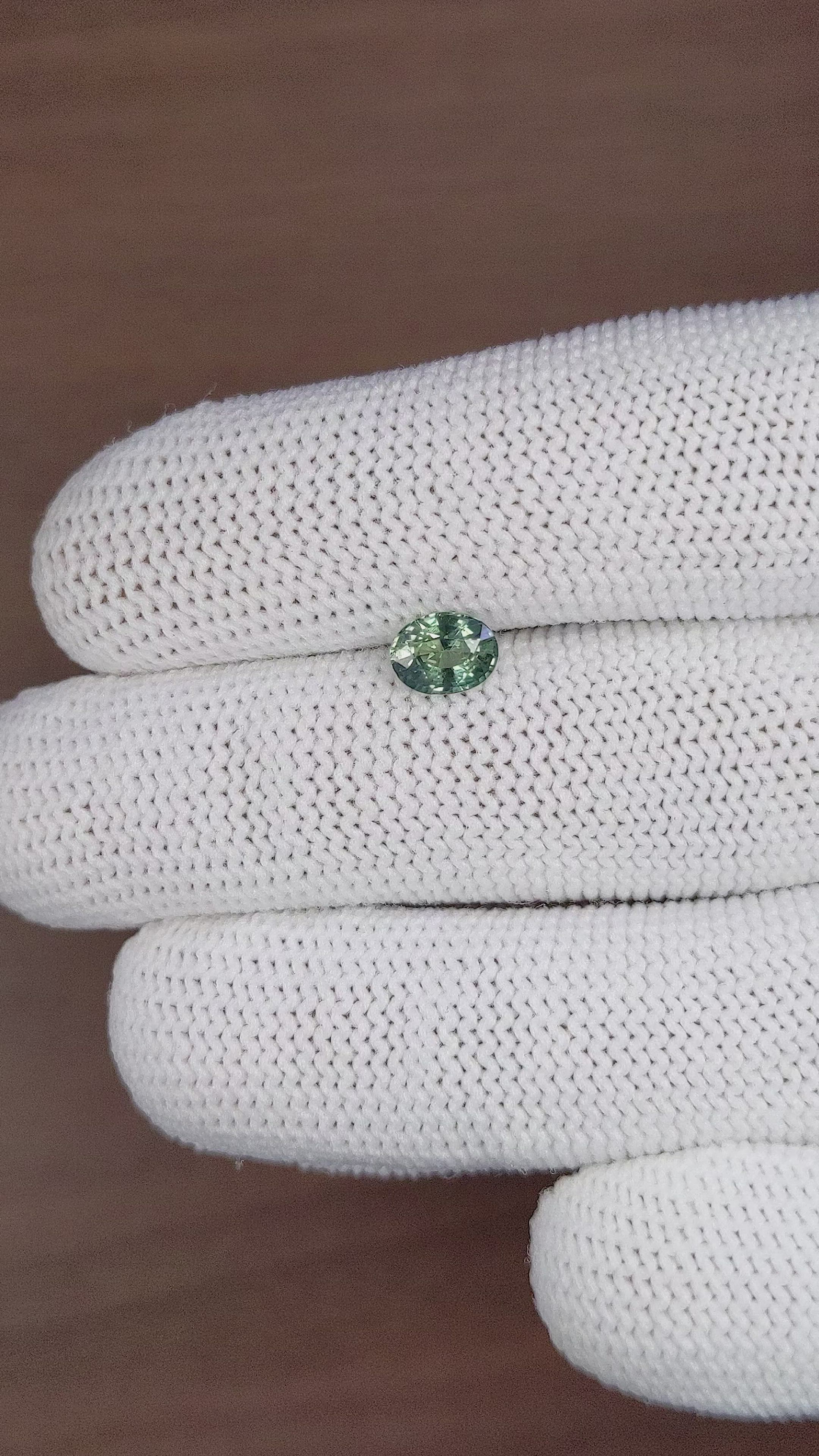 0.98 Ct. Bluish Green Sapphire from Madagascar Size Video