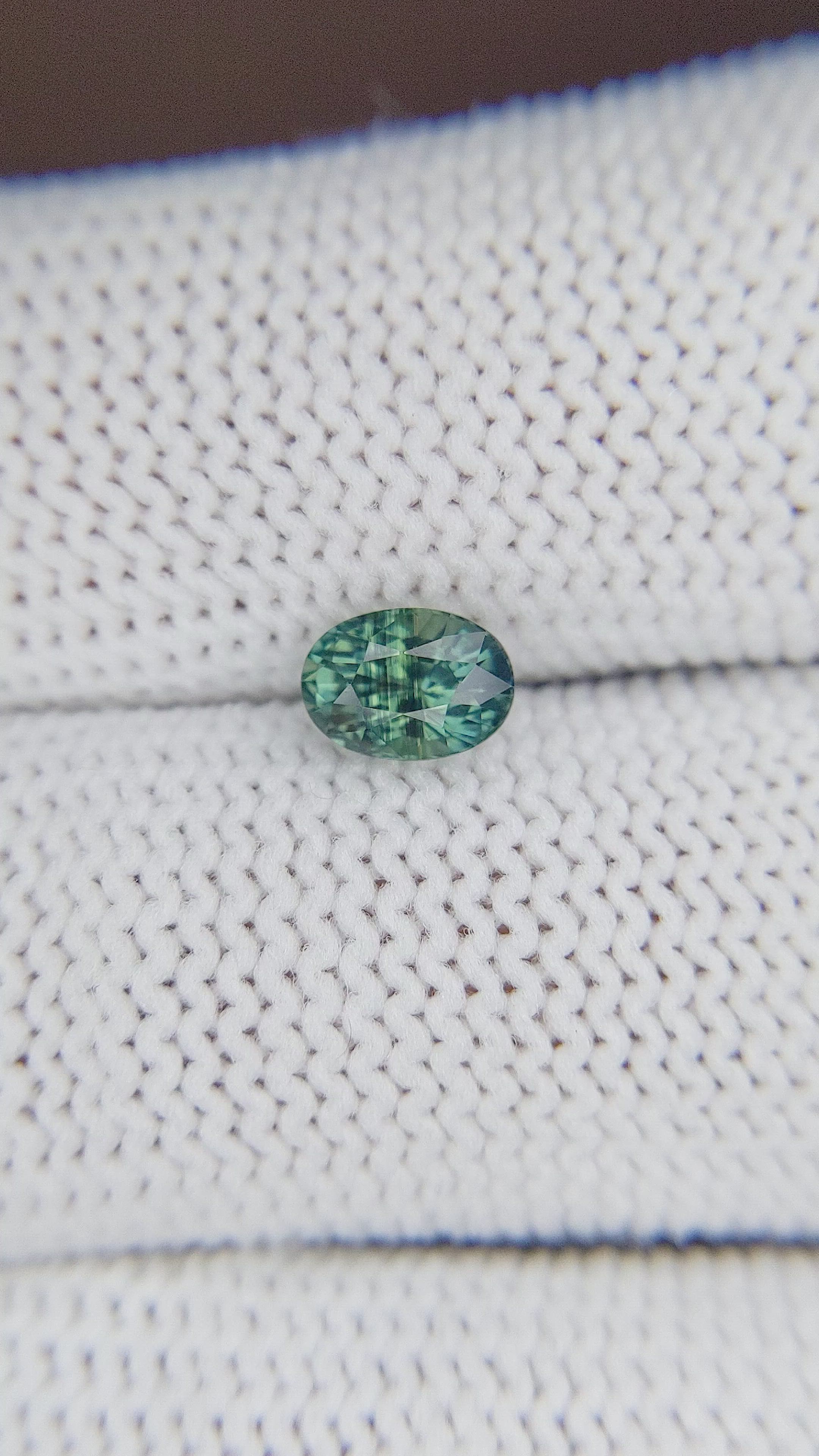 1.00 Ct. Bluish Green Sapphire from Madagascar Size Video