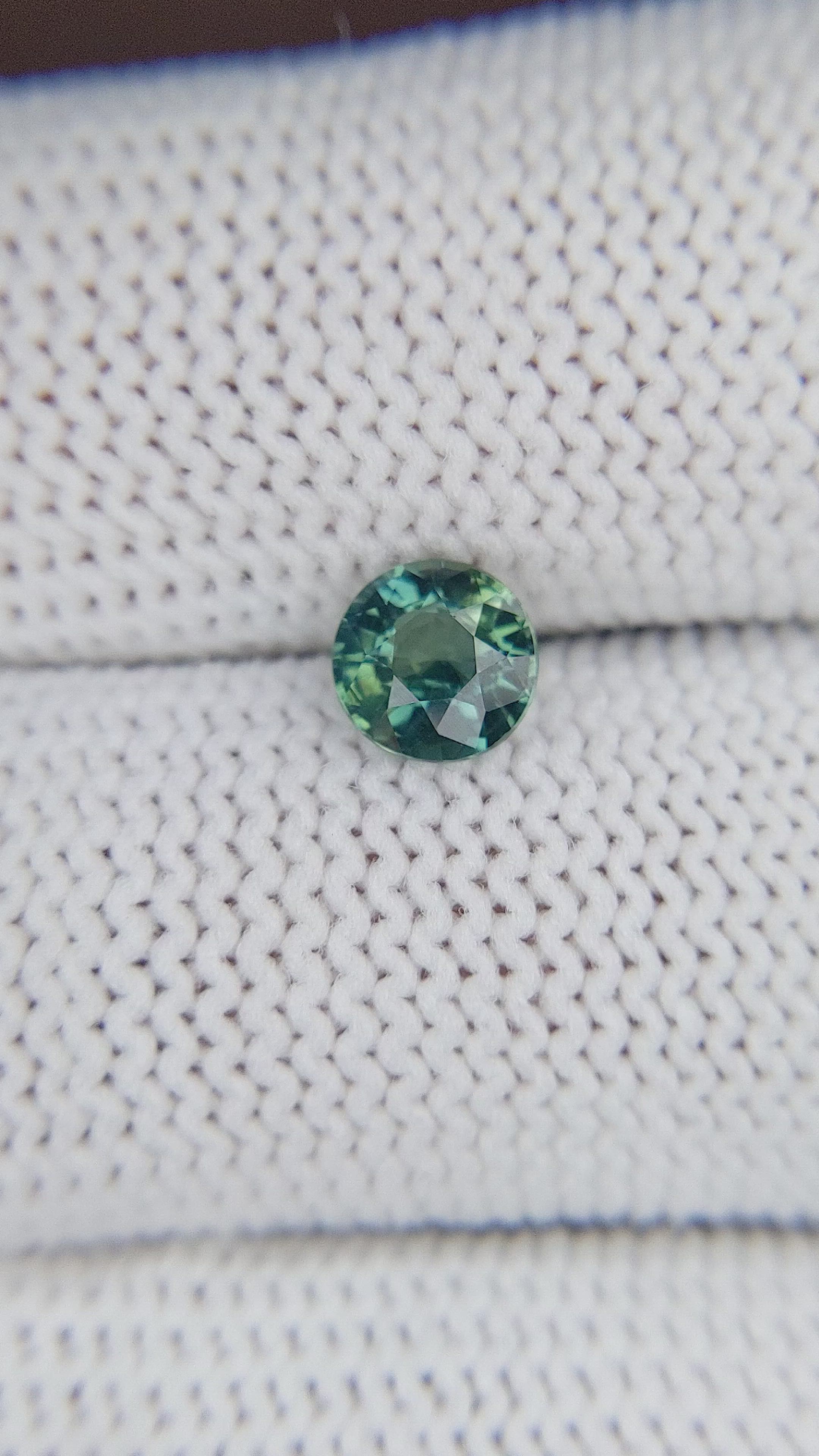 1.01 Ct. Bluish Green Sapphire from Madagascar Size Video