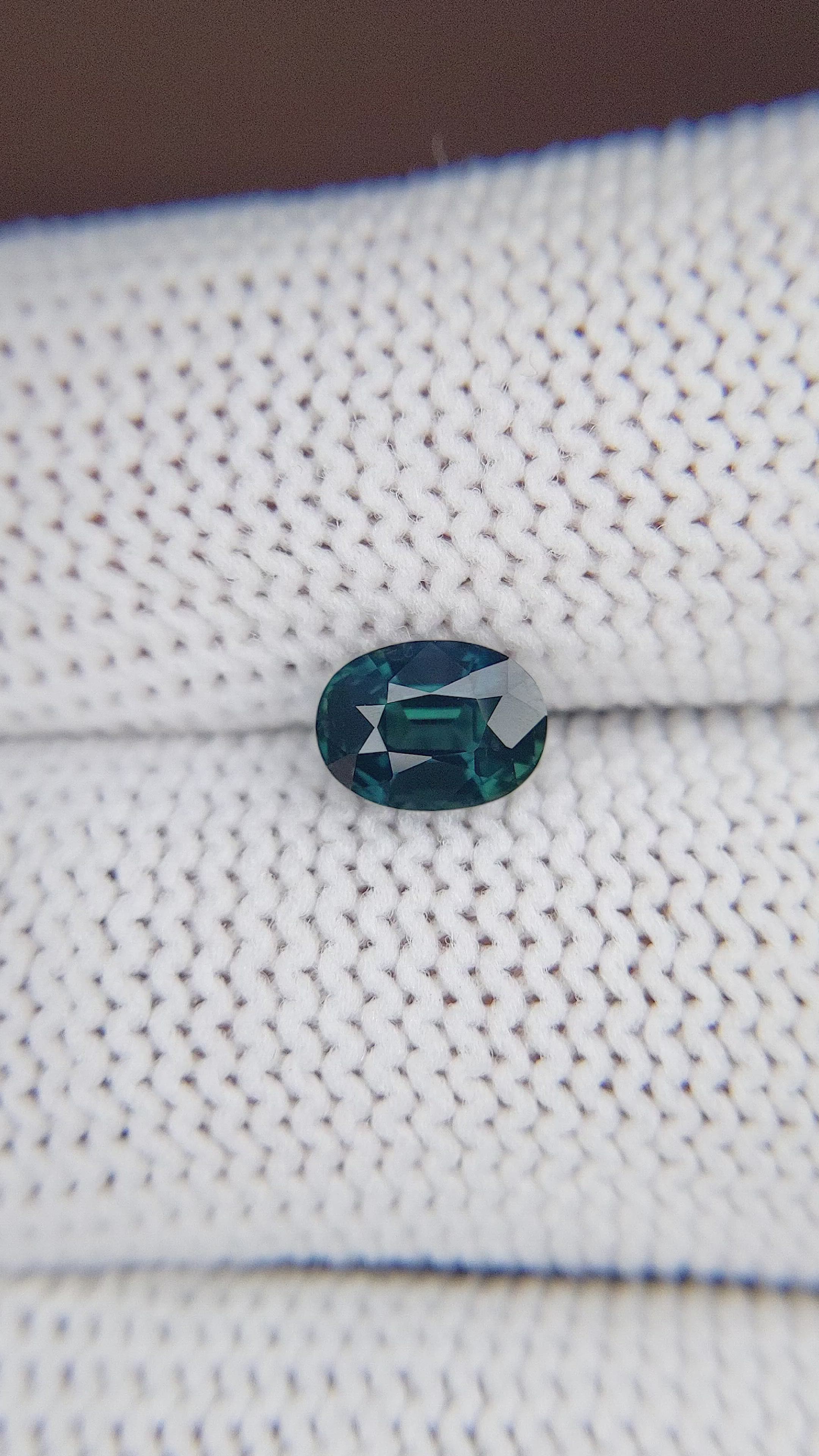 1.14 Ct. Greenish Blue Sapphire from Madagascar Size Video