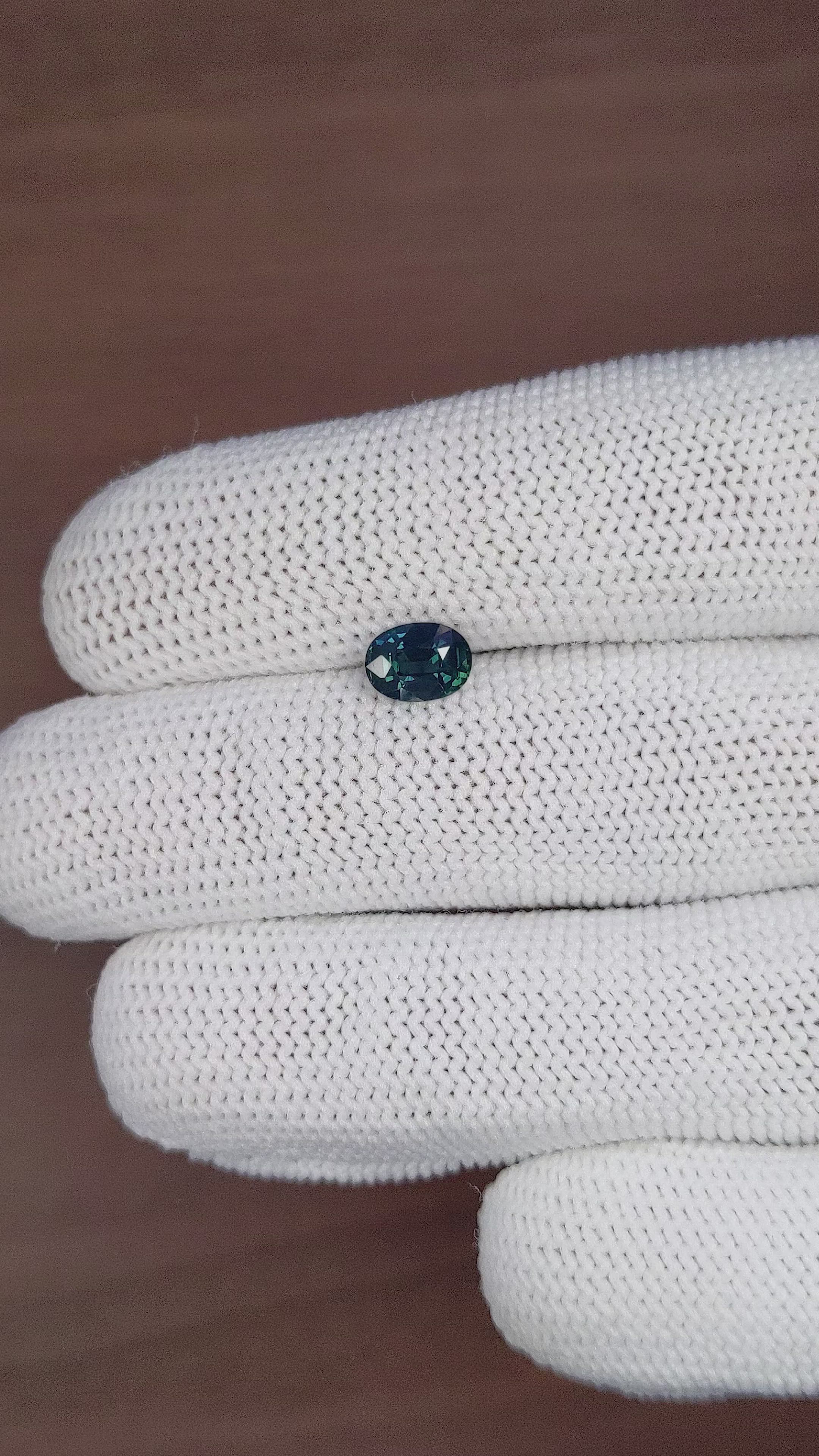 1.14 Ct. Greenish Blue Sapphire from Madagascar Size Video