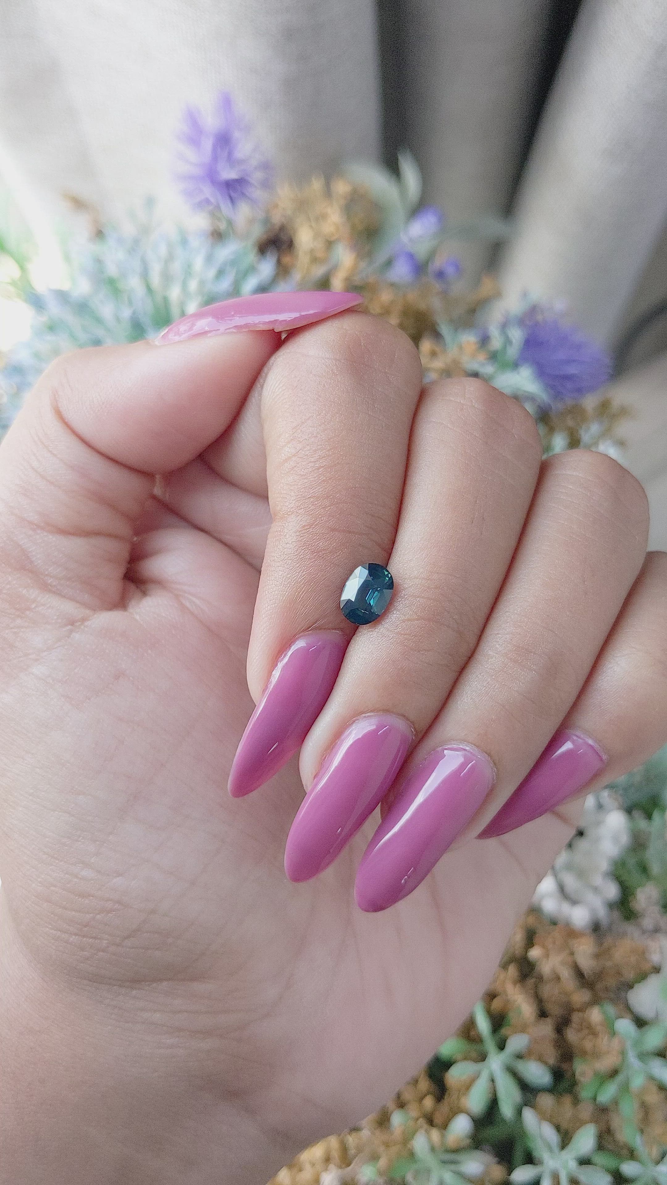 1.14 Ct. Greenish Blue Sapphire from Madagascar Size Video