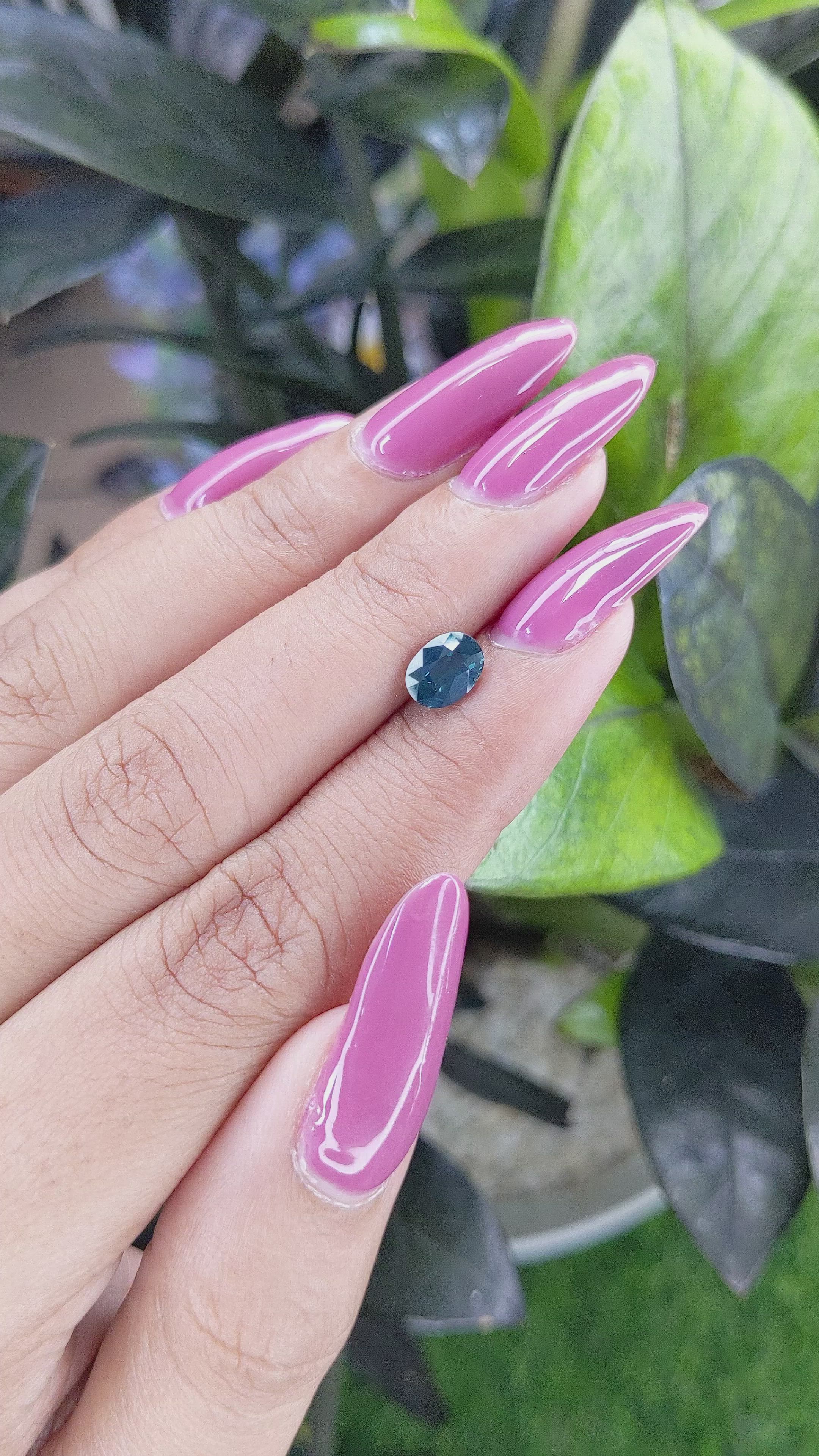 1.14 Ct. Greenish Blue Sapphire from Madagascar Size Video