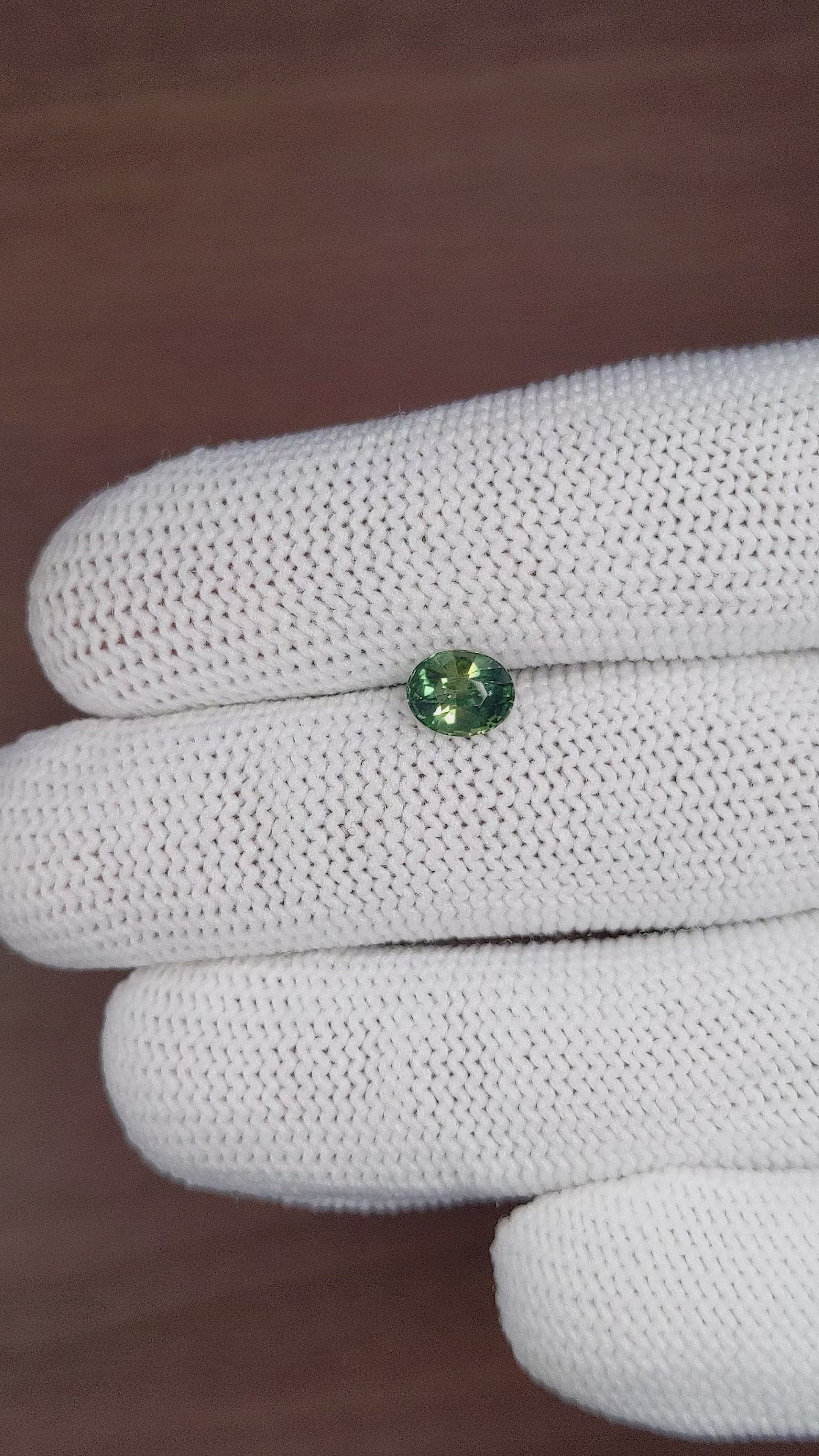 1.03 Ct. Yellowish Green Sapphire from Madagascar Size Video