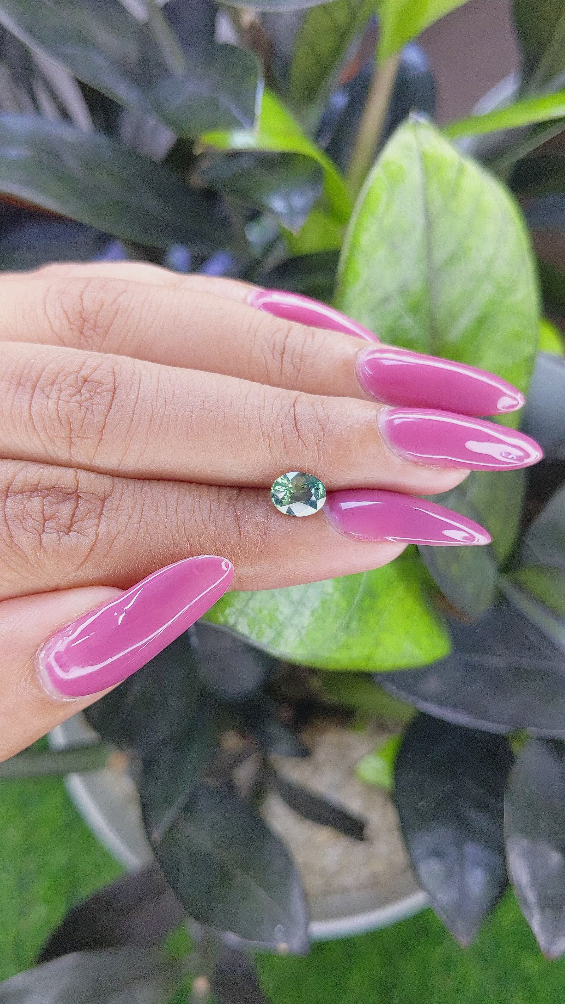 1.03 Ct. Yellowish Green Sapphire from Madagascar Size Video