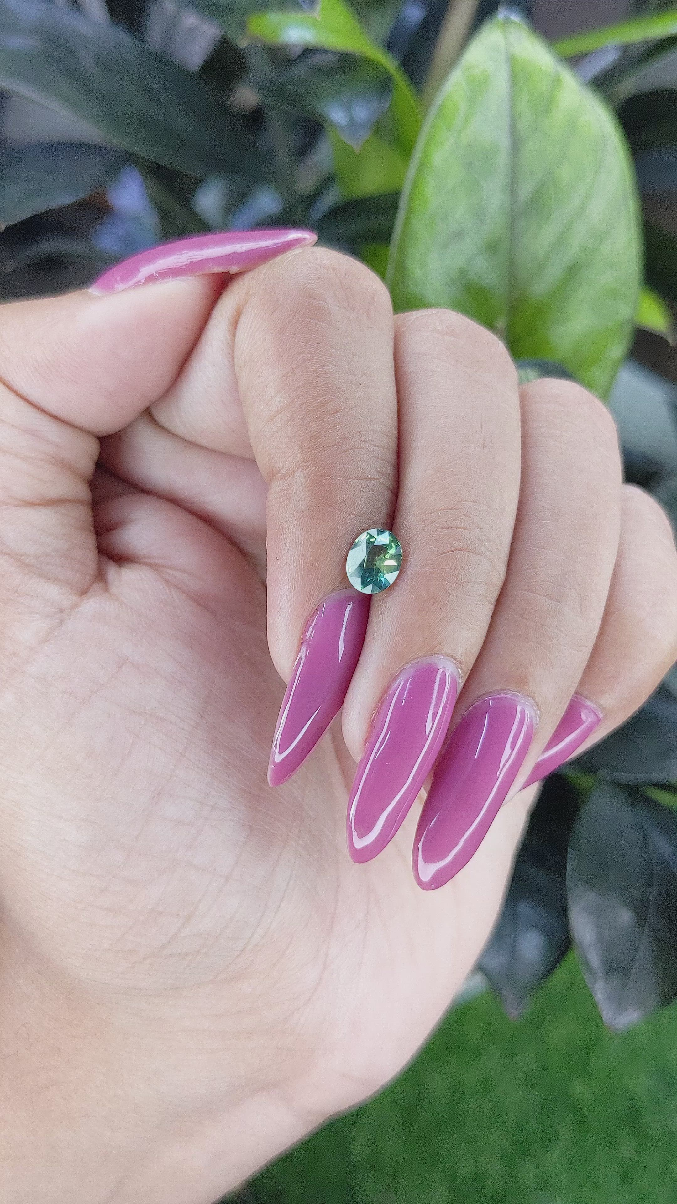 1.03 Ct. Yellowish Green Sapphire from Madagascar Size Video