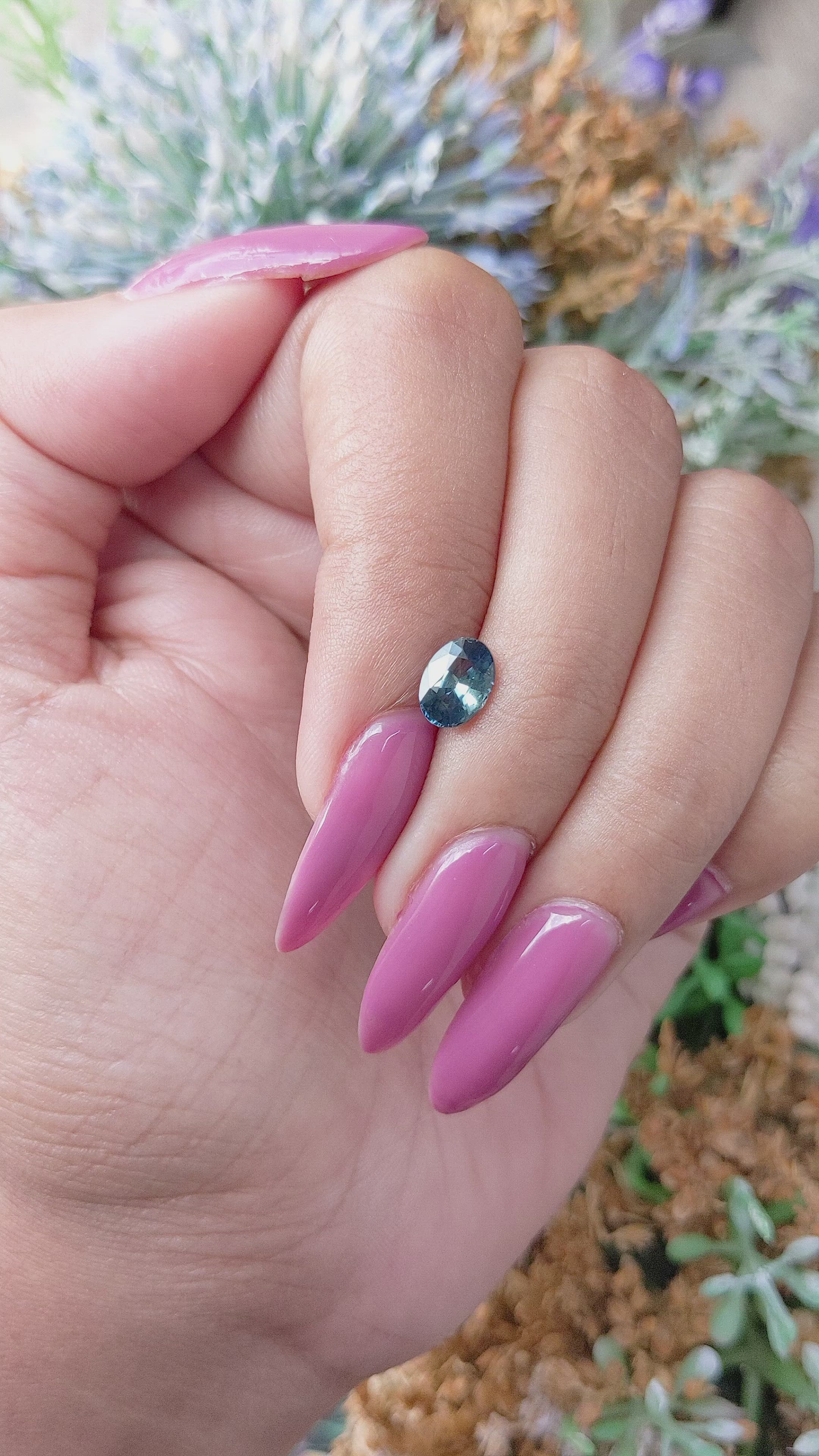 1.10 Ct. Greenish Blue Sapphire from Madagascar Size Video