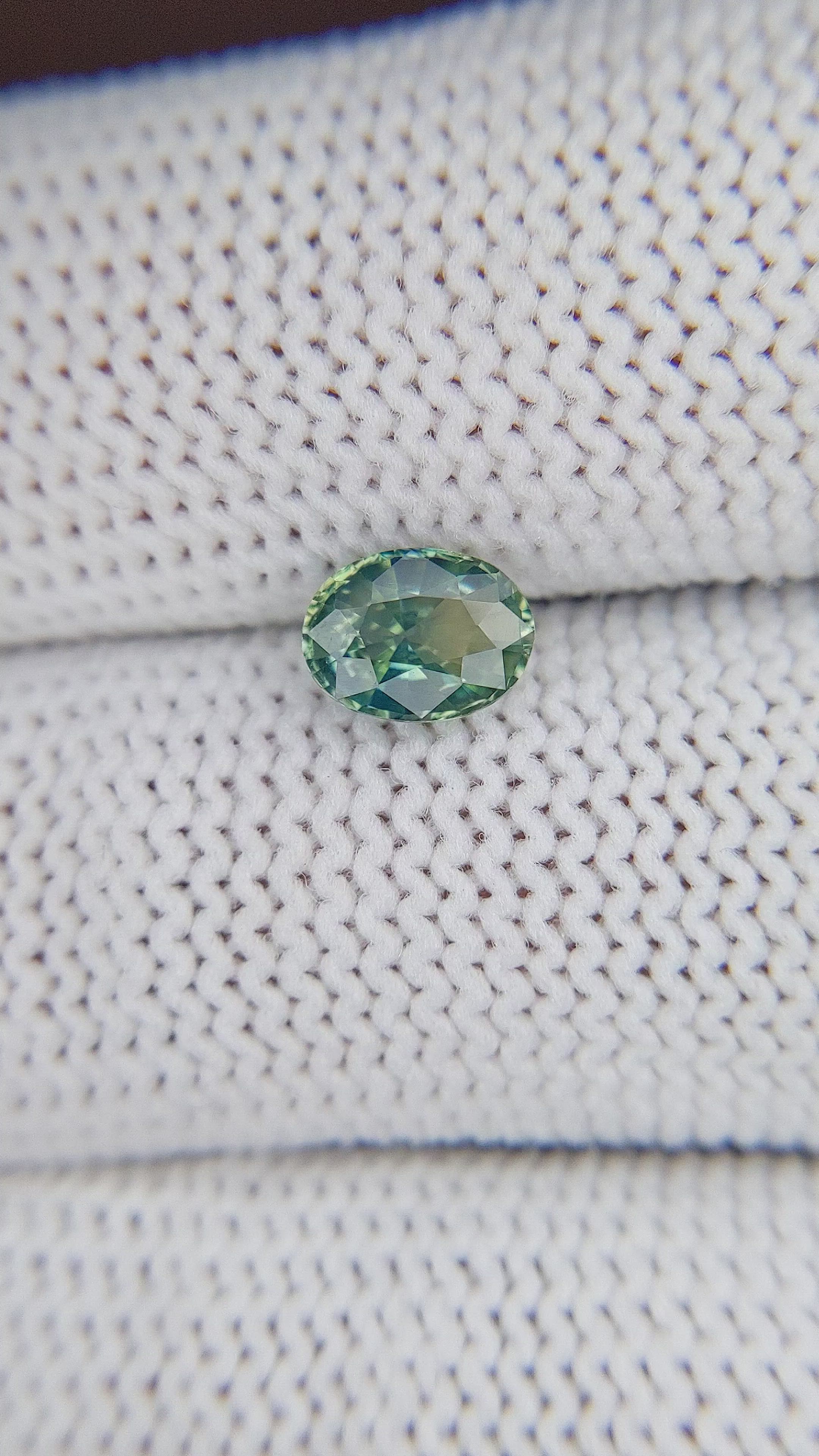 0.98 Ct. Bluish Green Sapphire from Madagascar Size Video