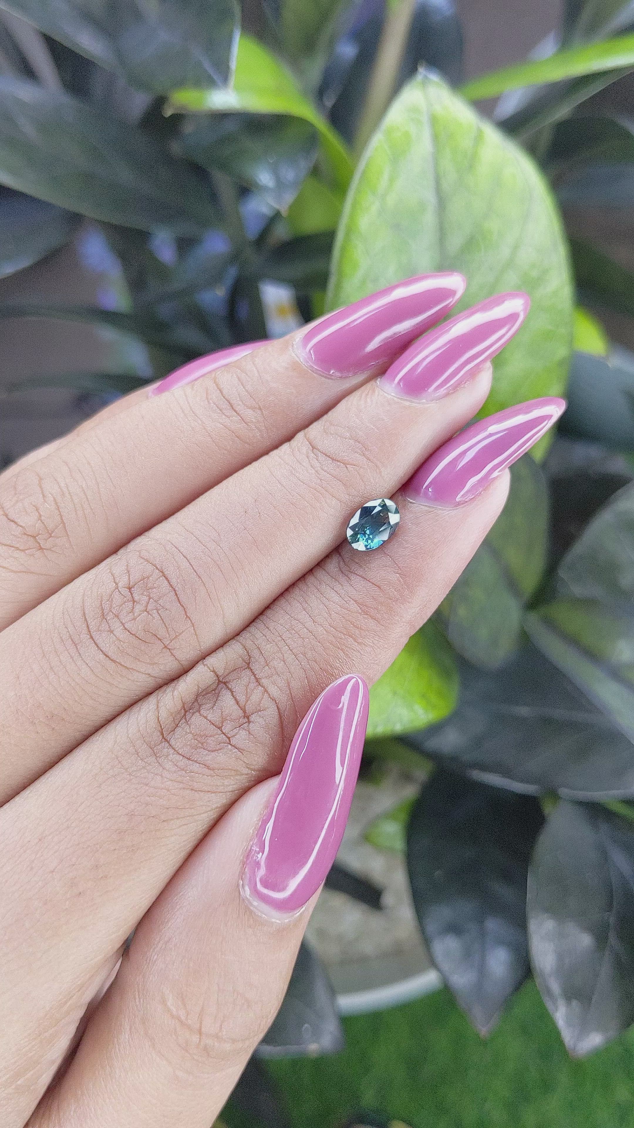 1.05 Ct. Greenish Blue Sapphire from Madagascar Size Video