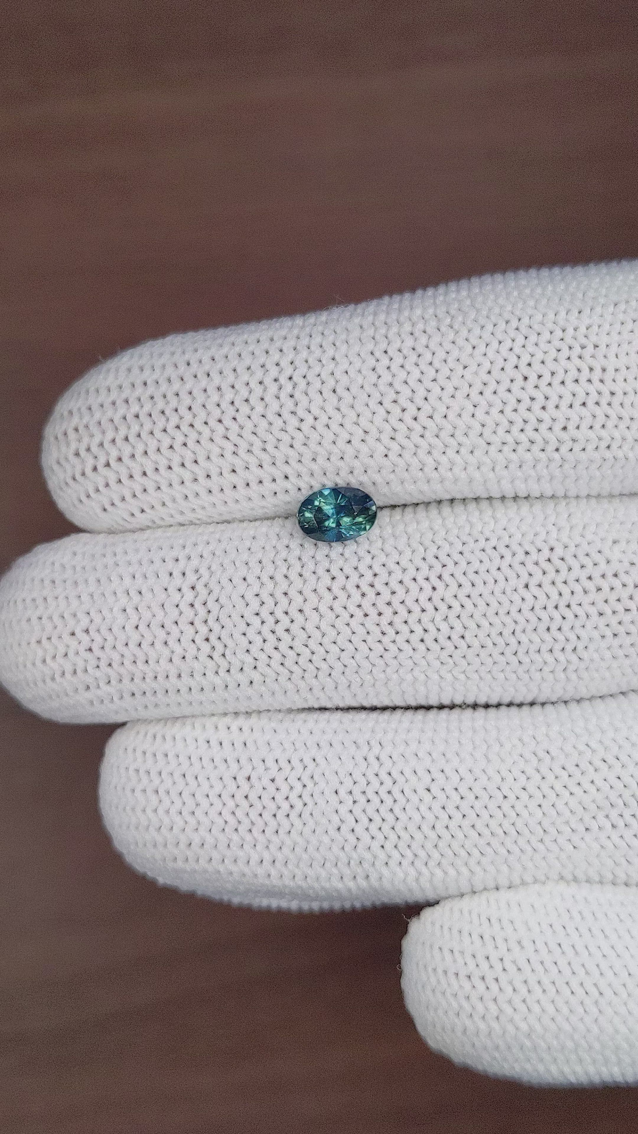 1.05 Ct. Greenish Blue Sapphire from Madagascar Size Video