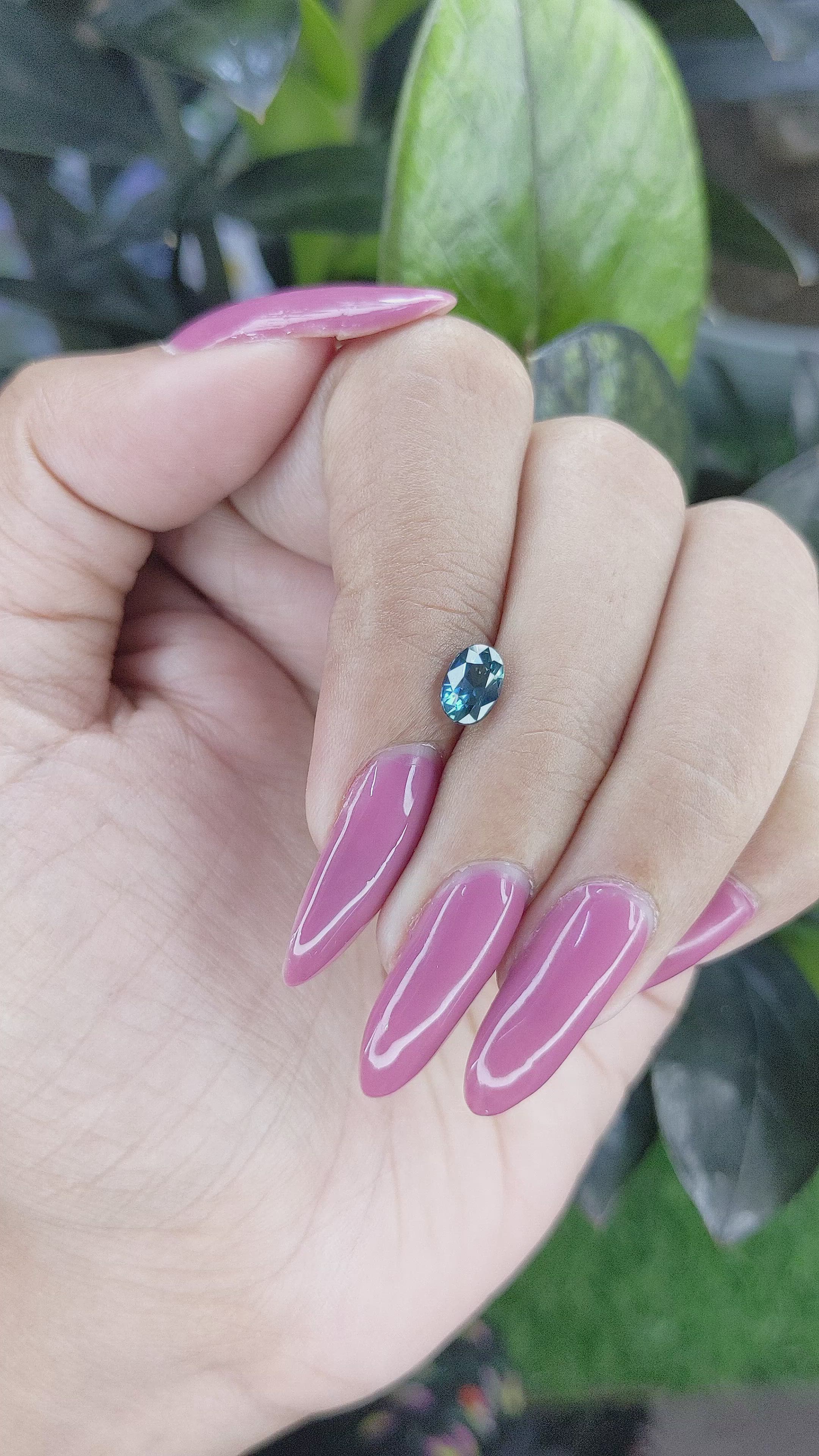 1.05 Ct. Greenish Blue Sapphire from Madagascar Size Video