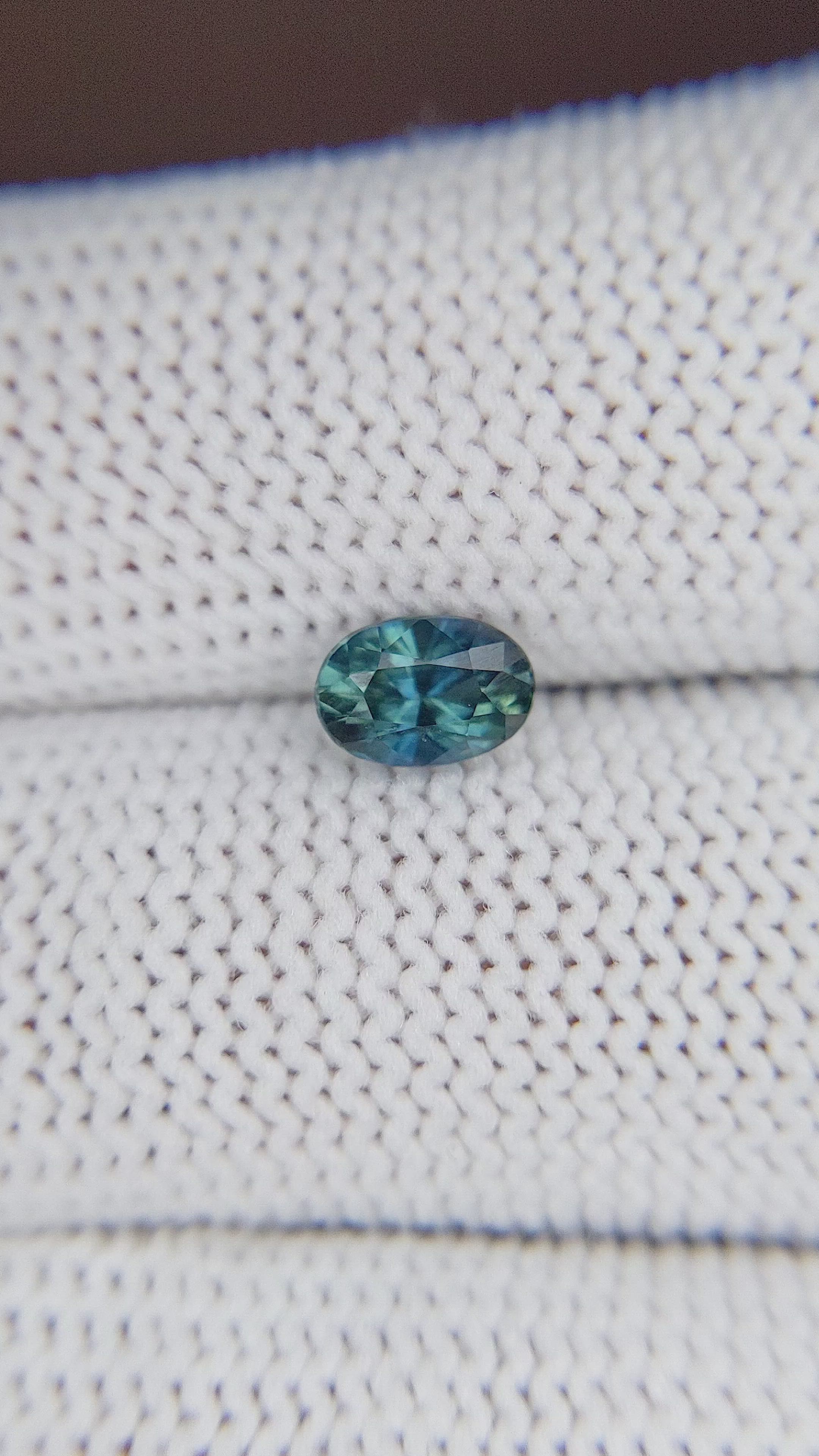 1.05 Ct. Greenish Blue Sapphire from Madagascar Size Video