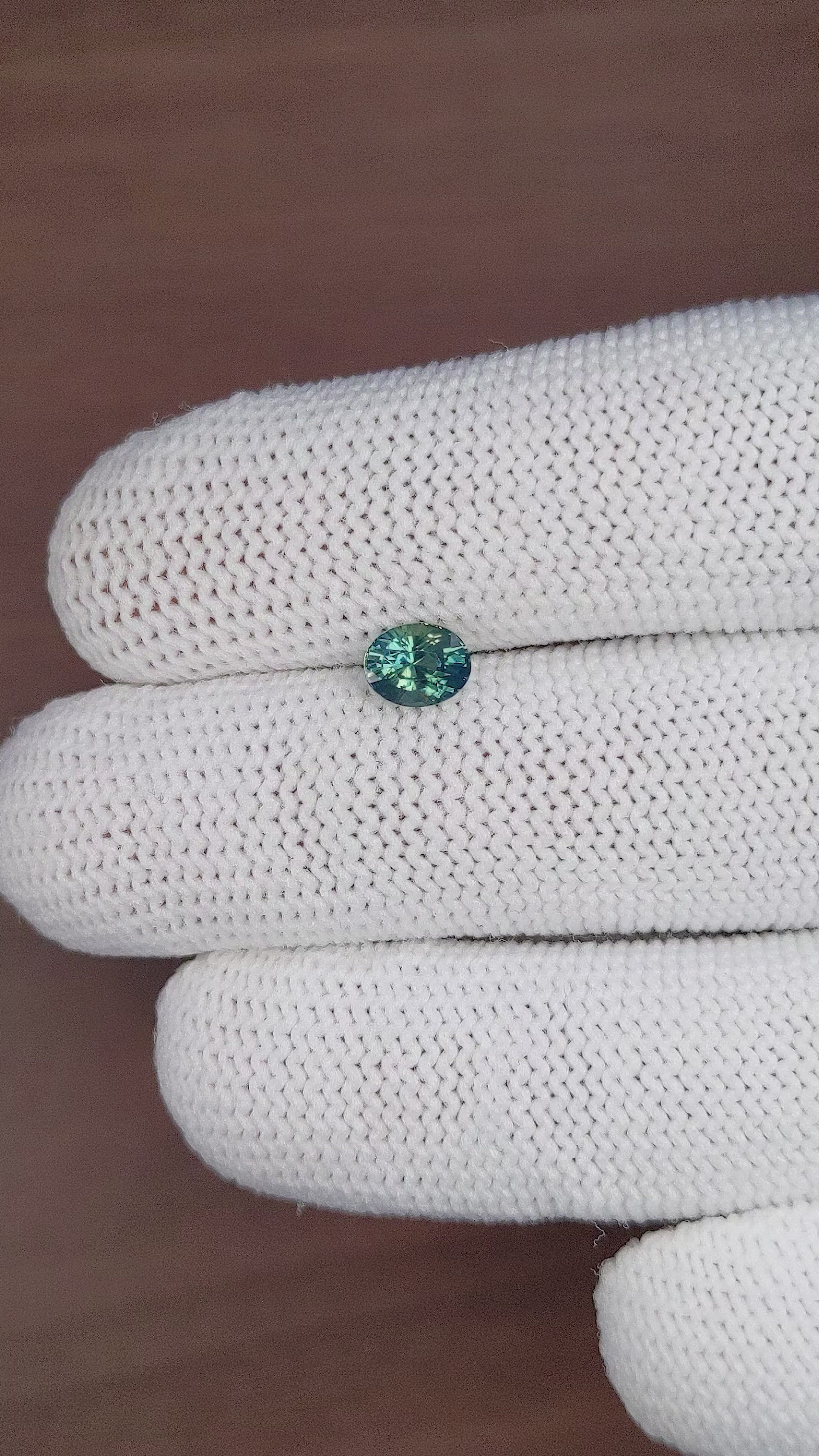 0.98 Ct. Bluish Green Sapphire from Madagascar Size Video