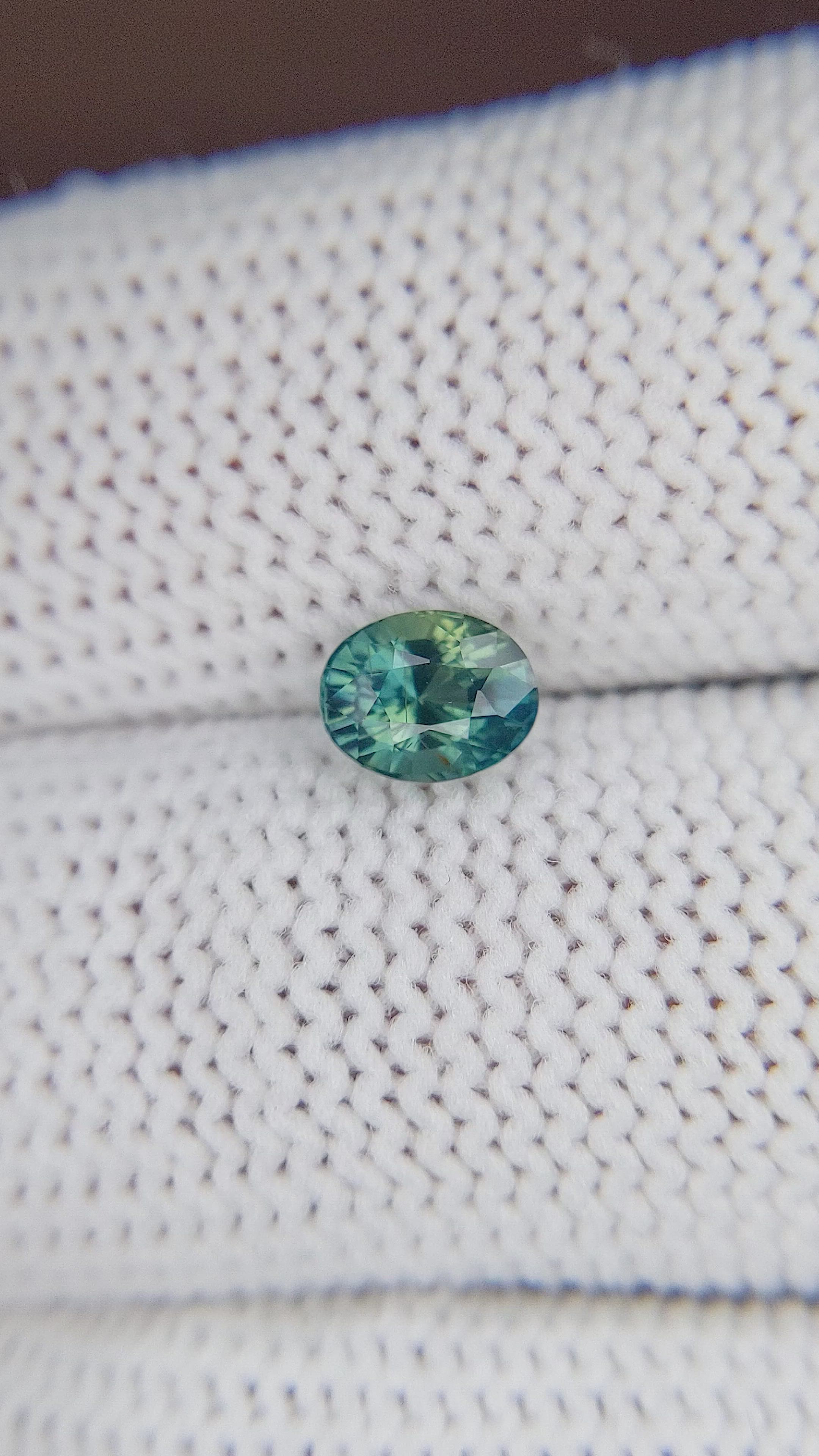 0.98 Ct. Bluish Green Sapphire from Madagascar Size Video