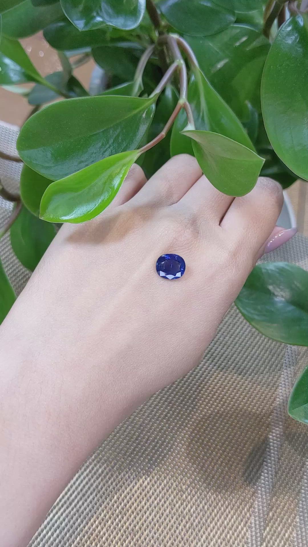 3.95 Ct. Blue Sapphire from Thailand Size Video