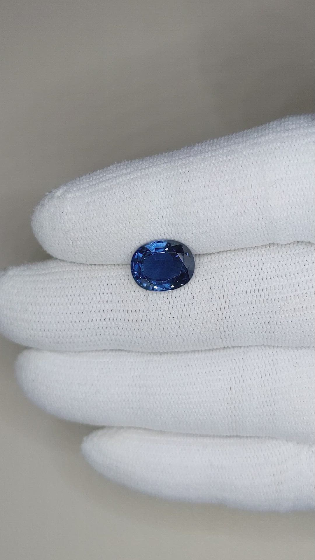 3.69 Ct. Blue Sapphire from Thailand Size Video