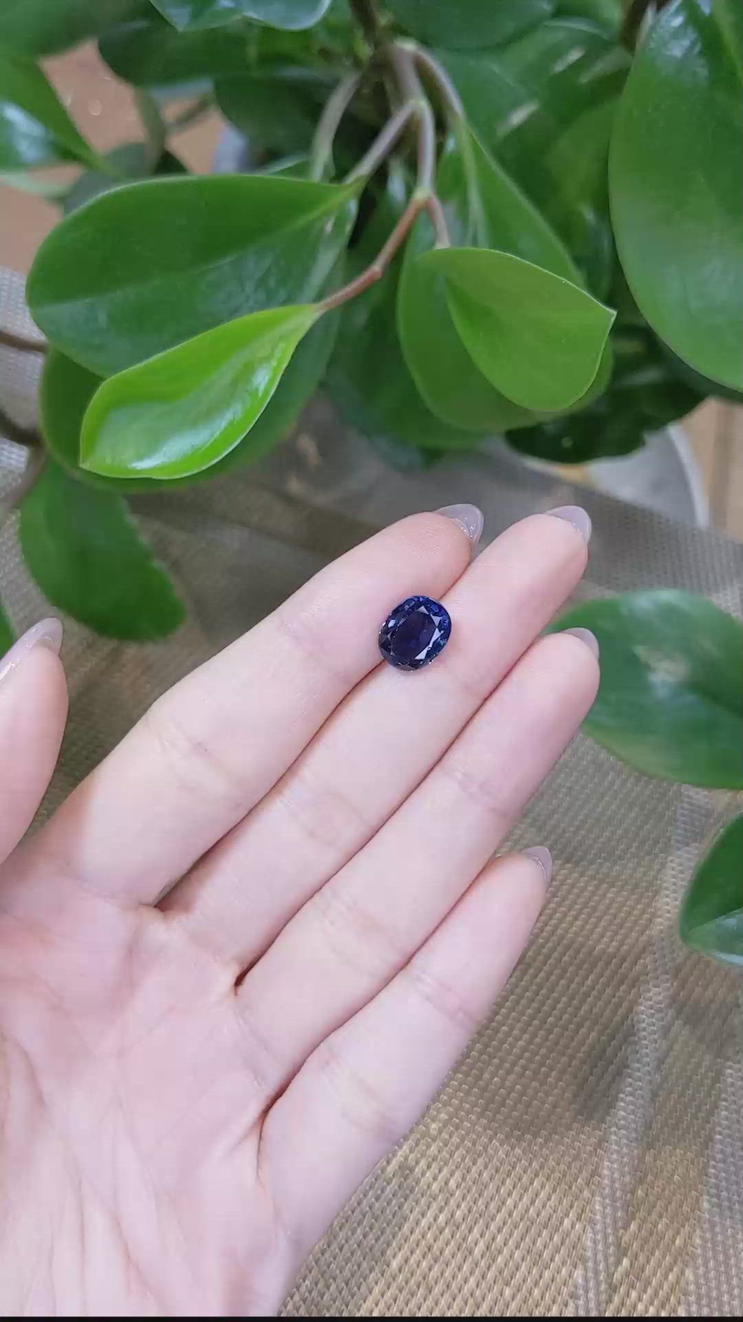 3.69 Ct. Blue Sapphire from Thailand Size Video
