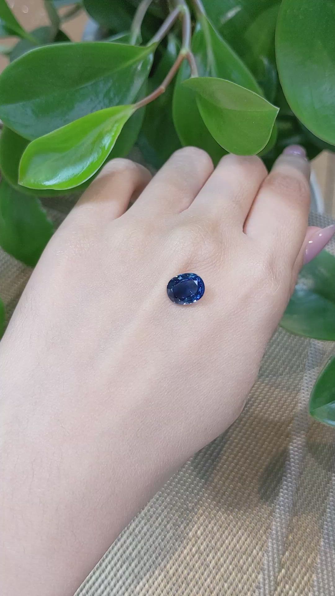 3.69 Ct. Blue Sapphire from Thailand Size Video