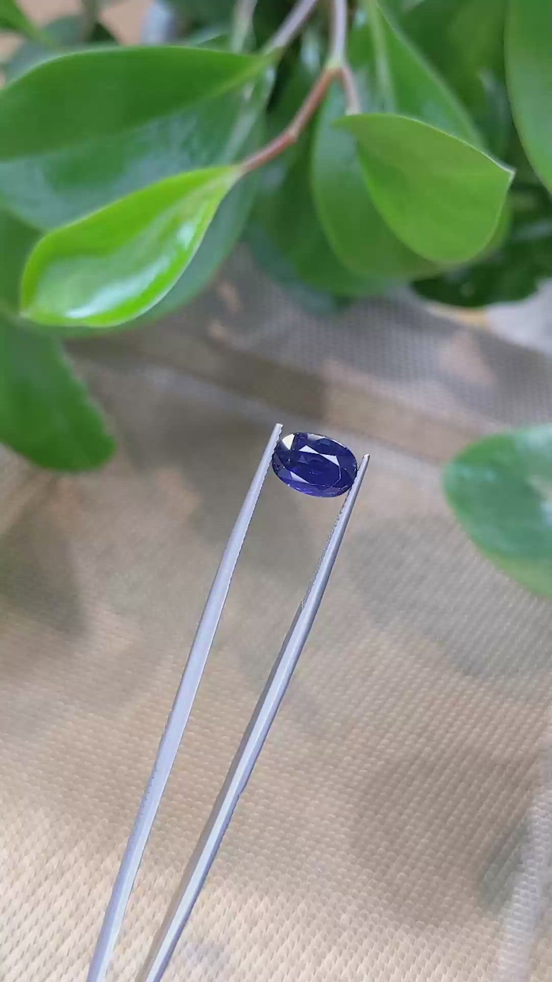 3.76 Ct. Blue Sapphire from Thailand Size Video