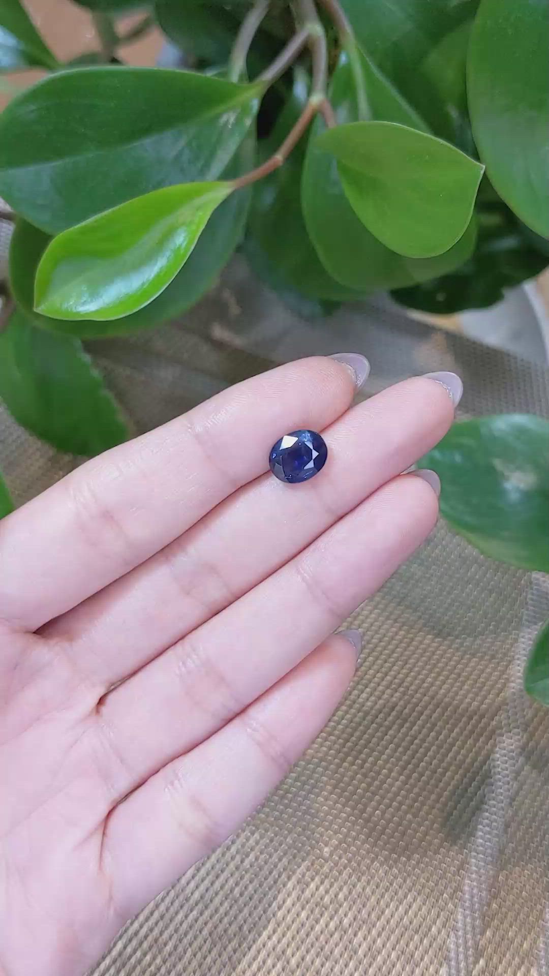 3.16 Ct. Blue Sapphire from Thailand Size Video