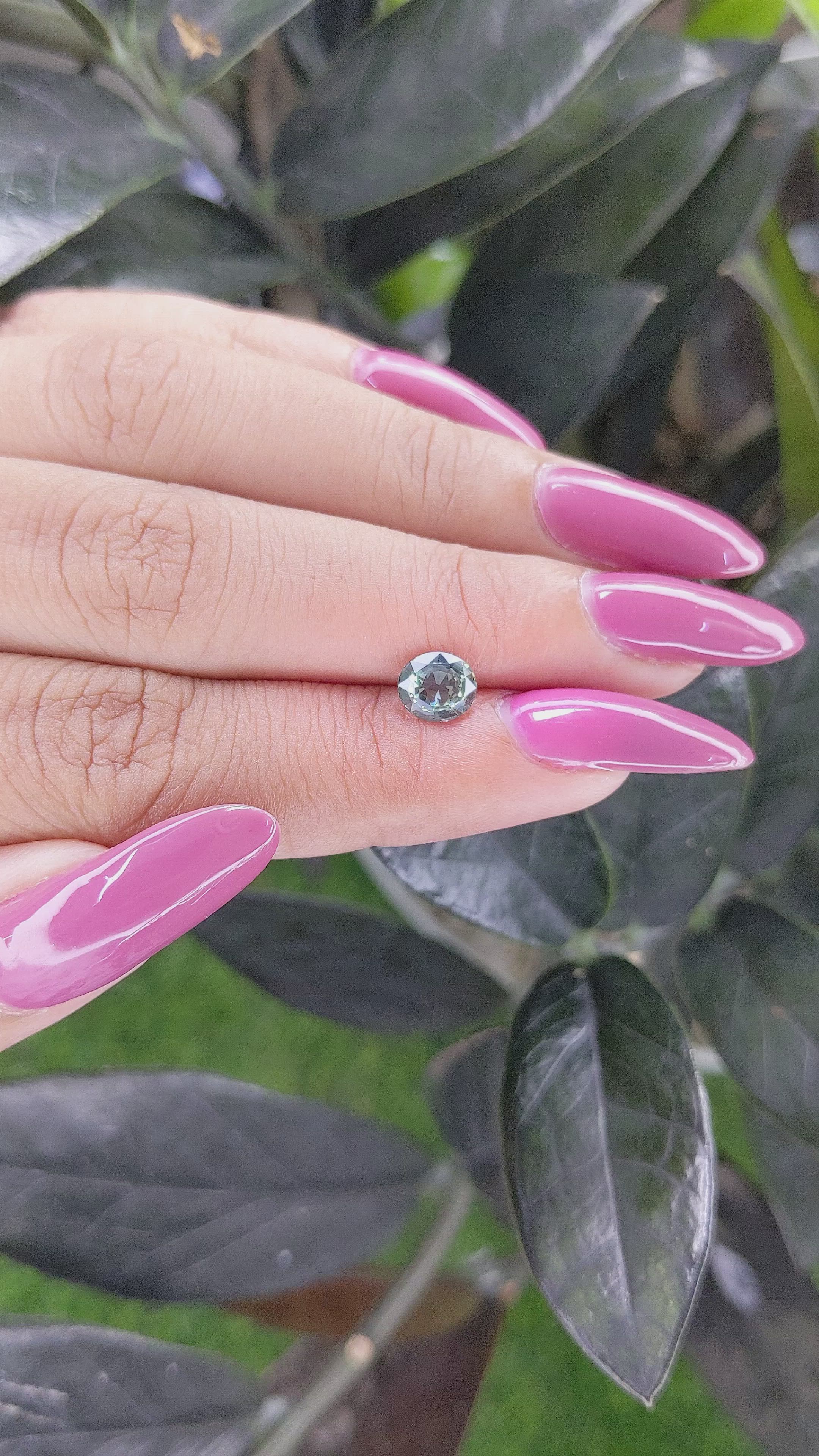 1.15 Ct. Bluish Green Sapphire from Tanzania Size Video