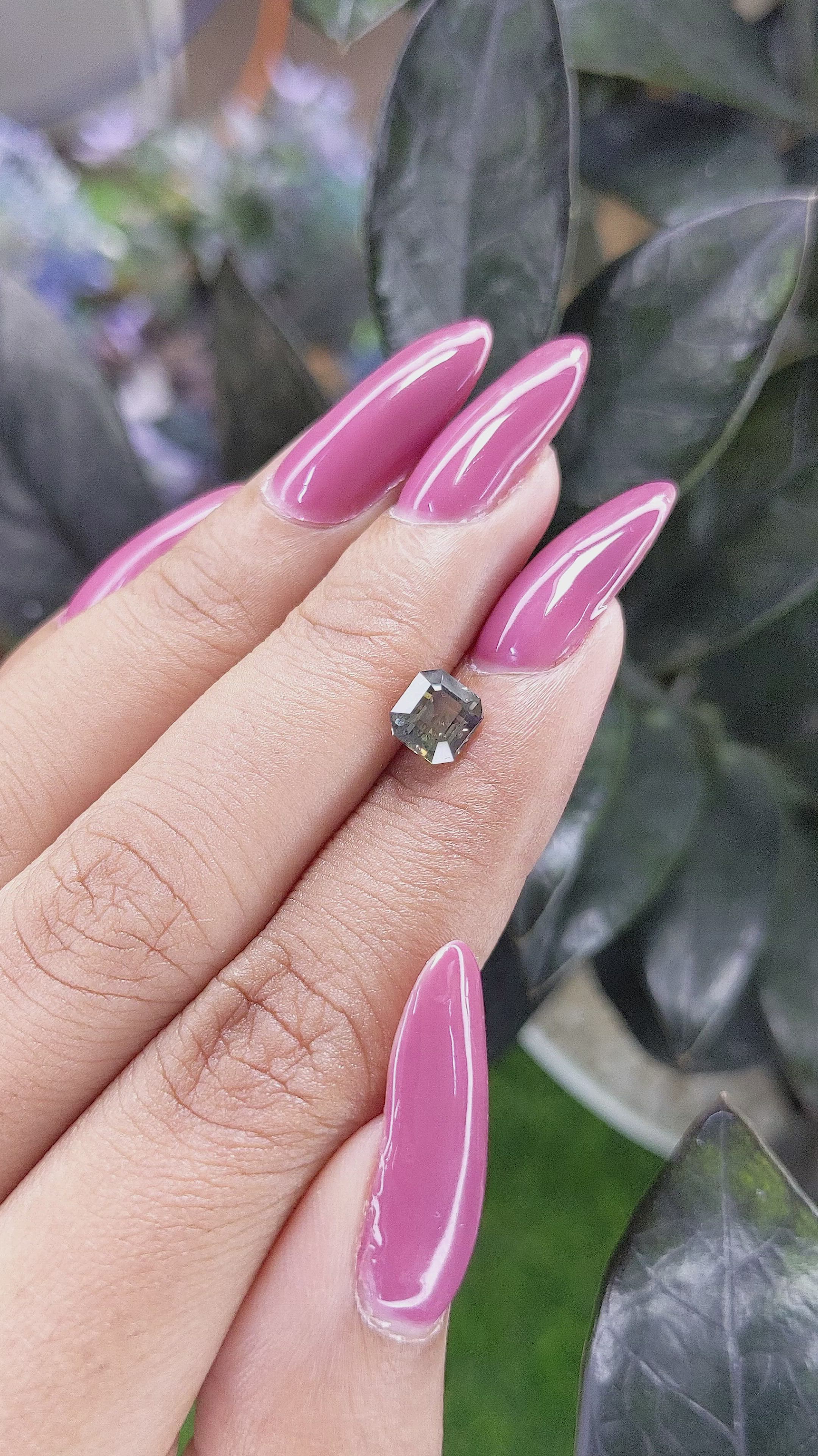 1.42 Ct. Brownish Green Sapphire from Tanzania Size Video