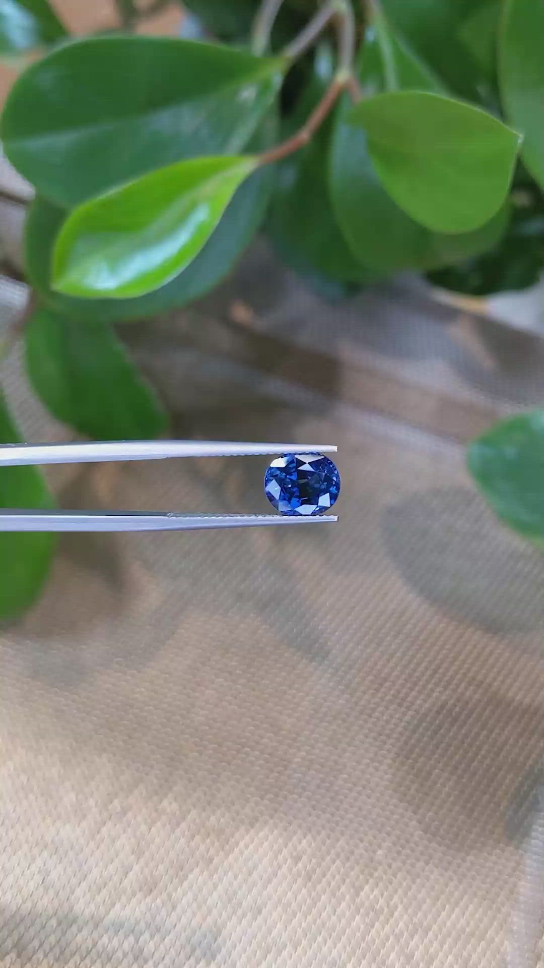 3.47 Ct. Blue Sapphire from Thailand Size Video