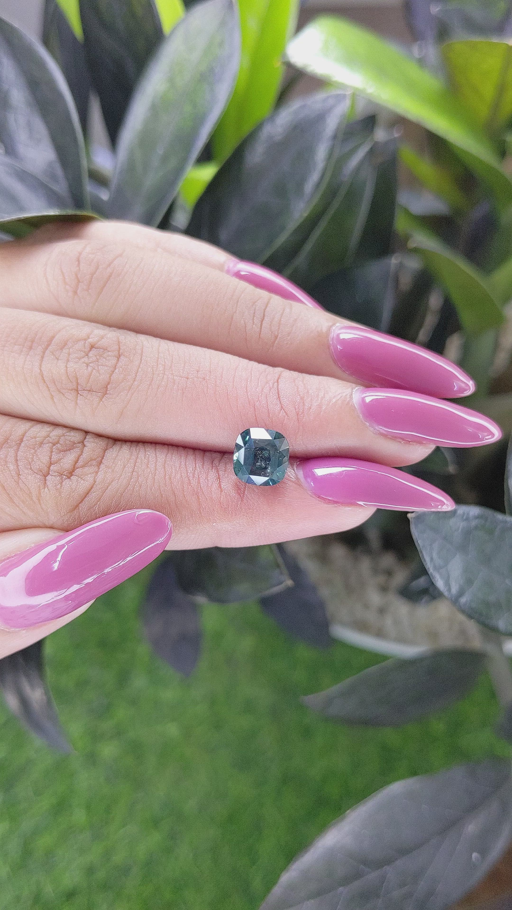 3.11 Ct. Greenish Blue Sapphire from Tanzania Size Video