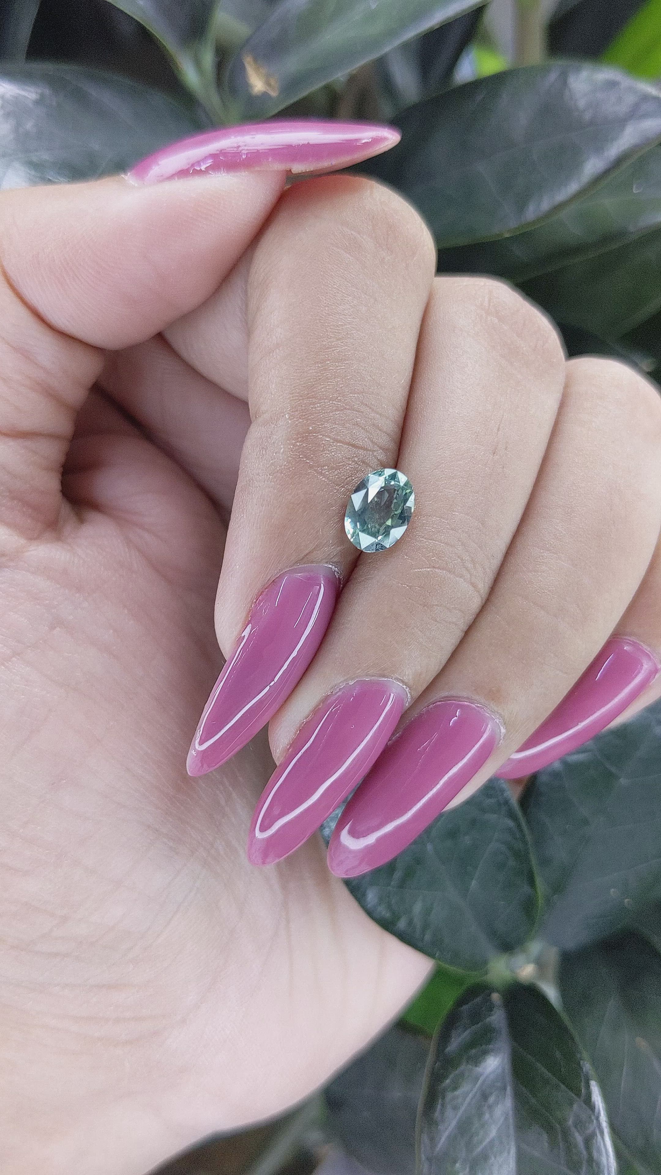 1.62 Ct. Bluish Green Sapphire from Tanzania Size Video