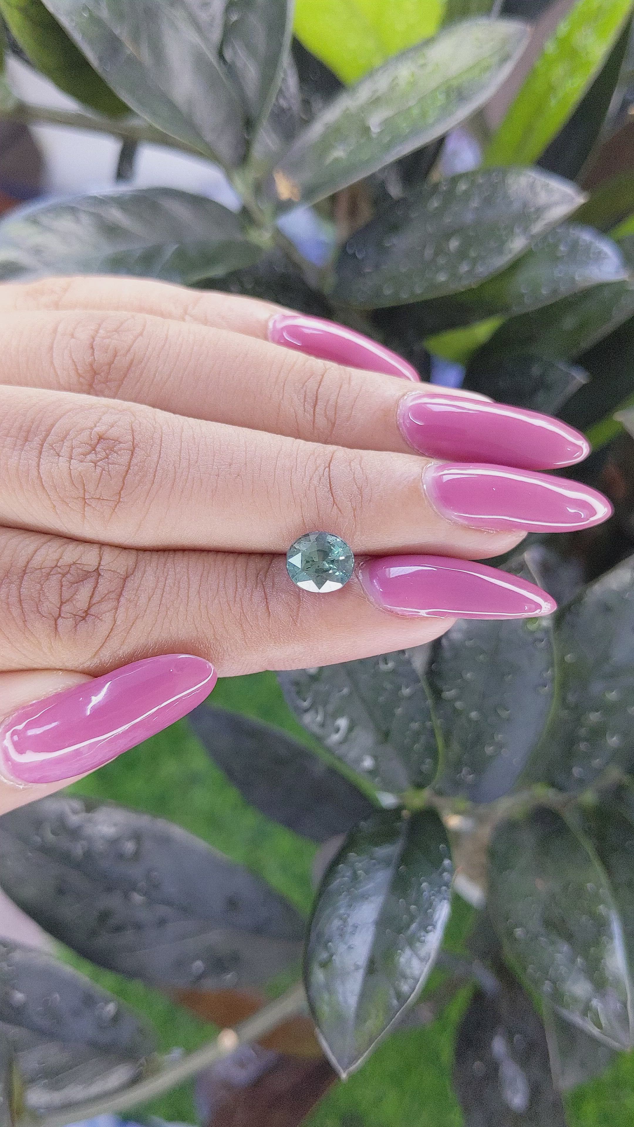 2.00 Ct. Bluish Green Sapphire from Tanzania Size Video