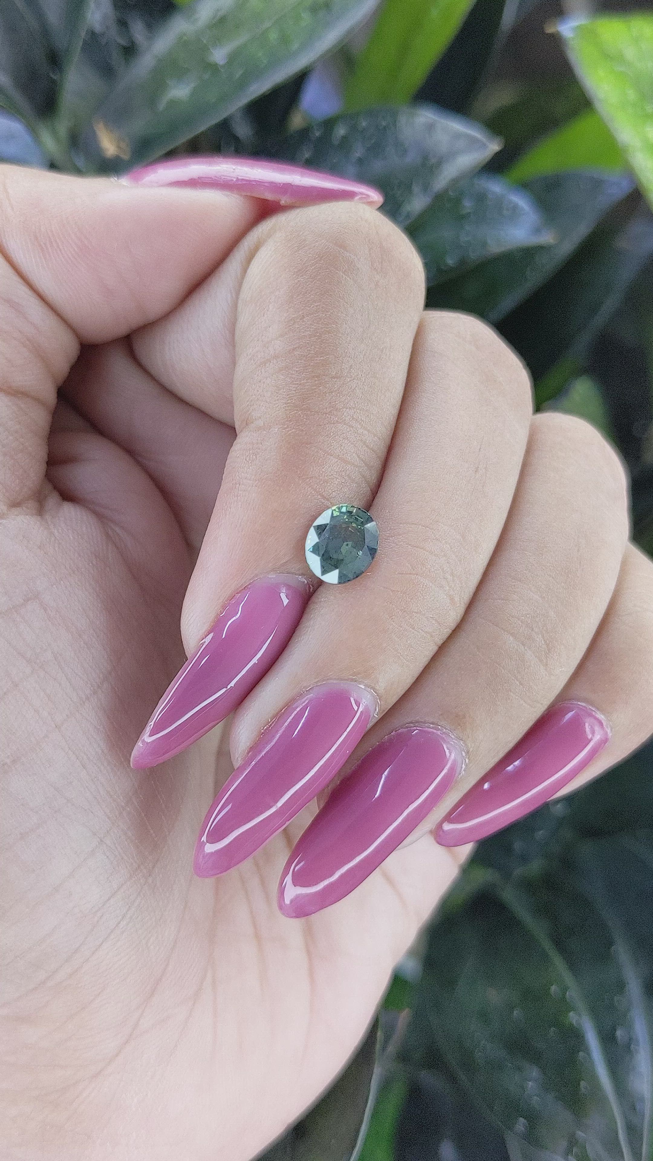 1.64 Ct. Bluish Green Sapphire from Tanzania Size Video