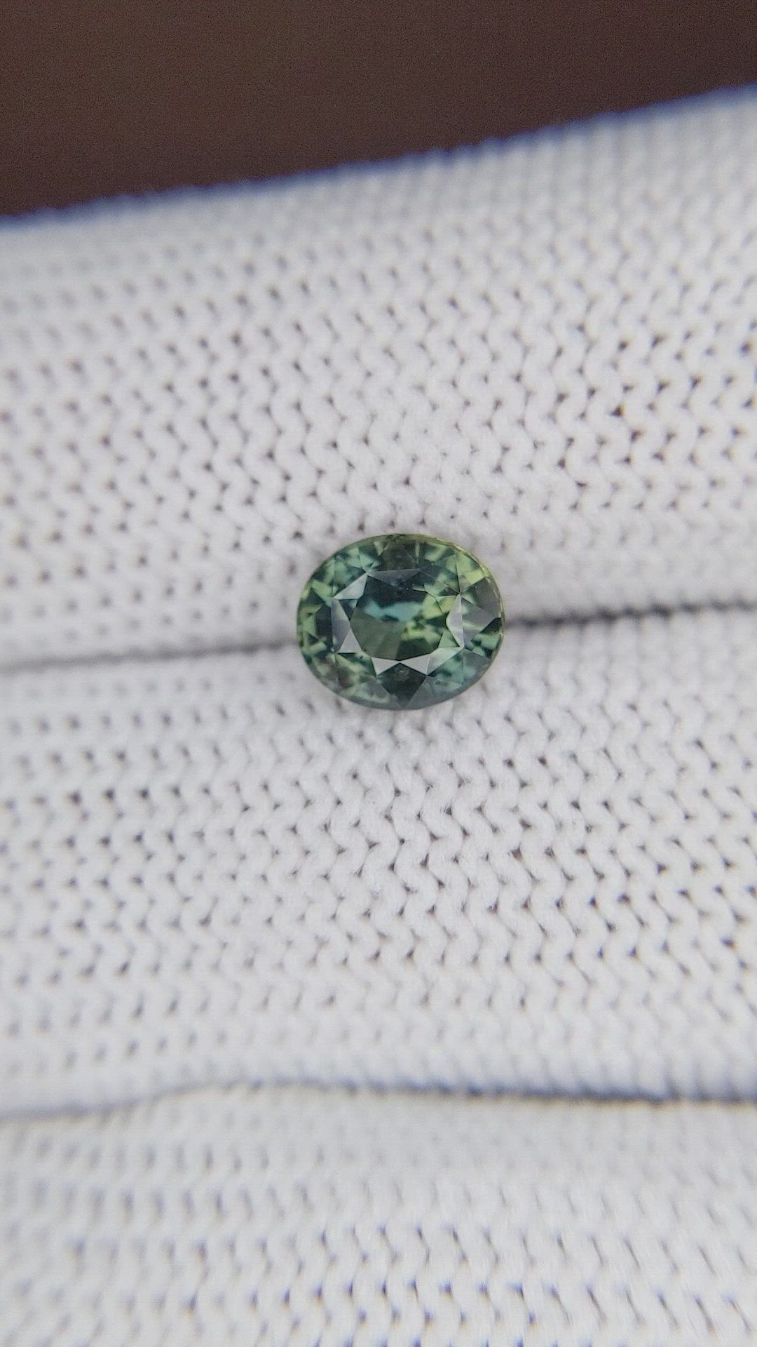1.64 Ct. Bluish Green Sapphire from Tanzania Size Video