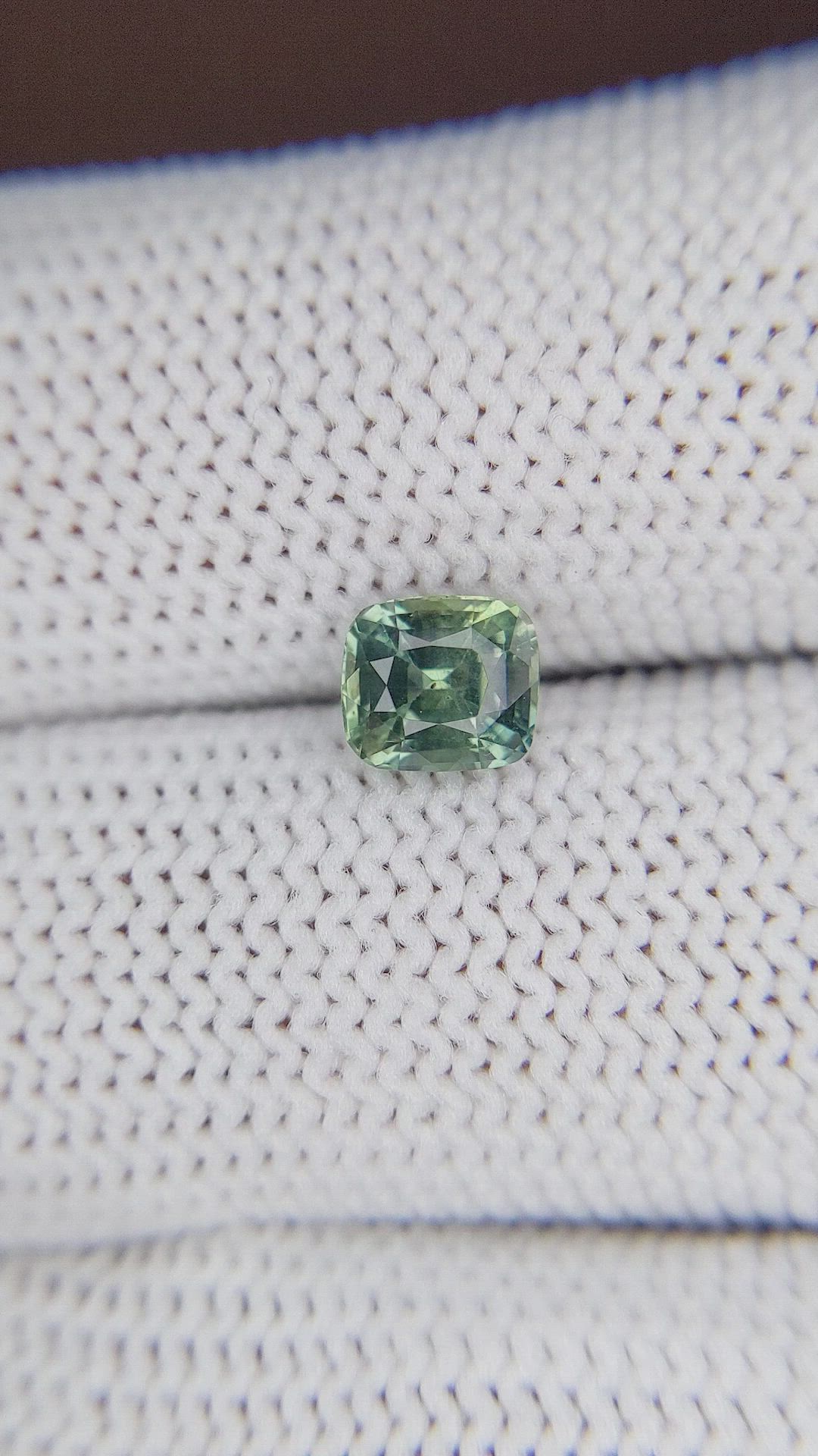1.24 Ct. Bluish Green Sapphire from Tanzania Size Video