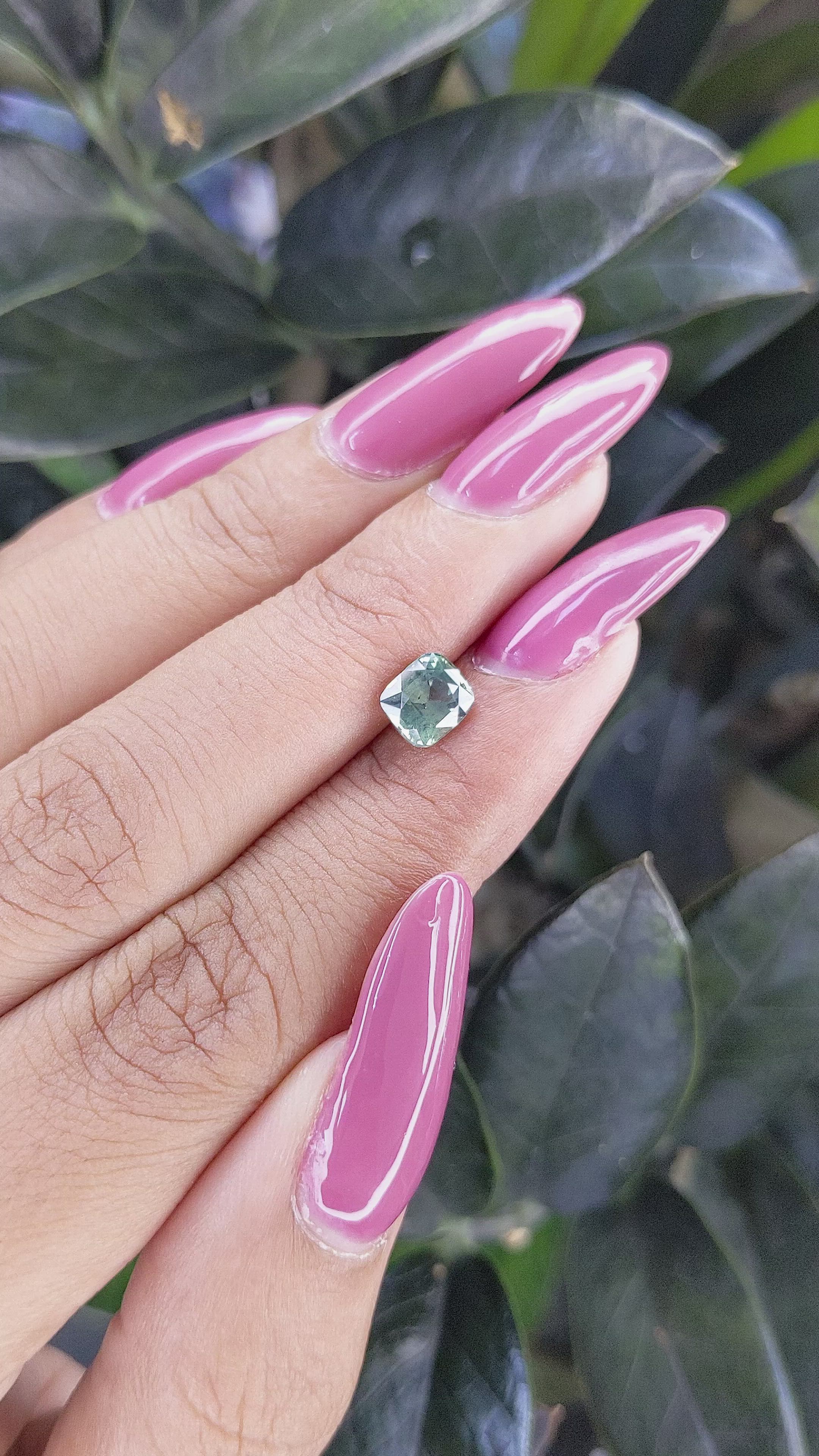 1.24 Ct. Bluish Green Sapphire from Tanzania Size Video