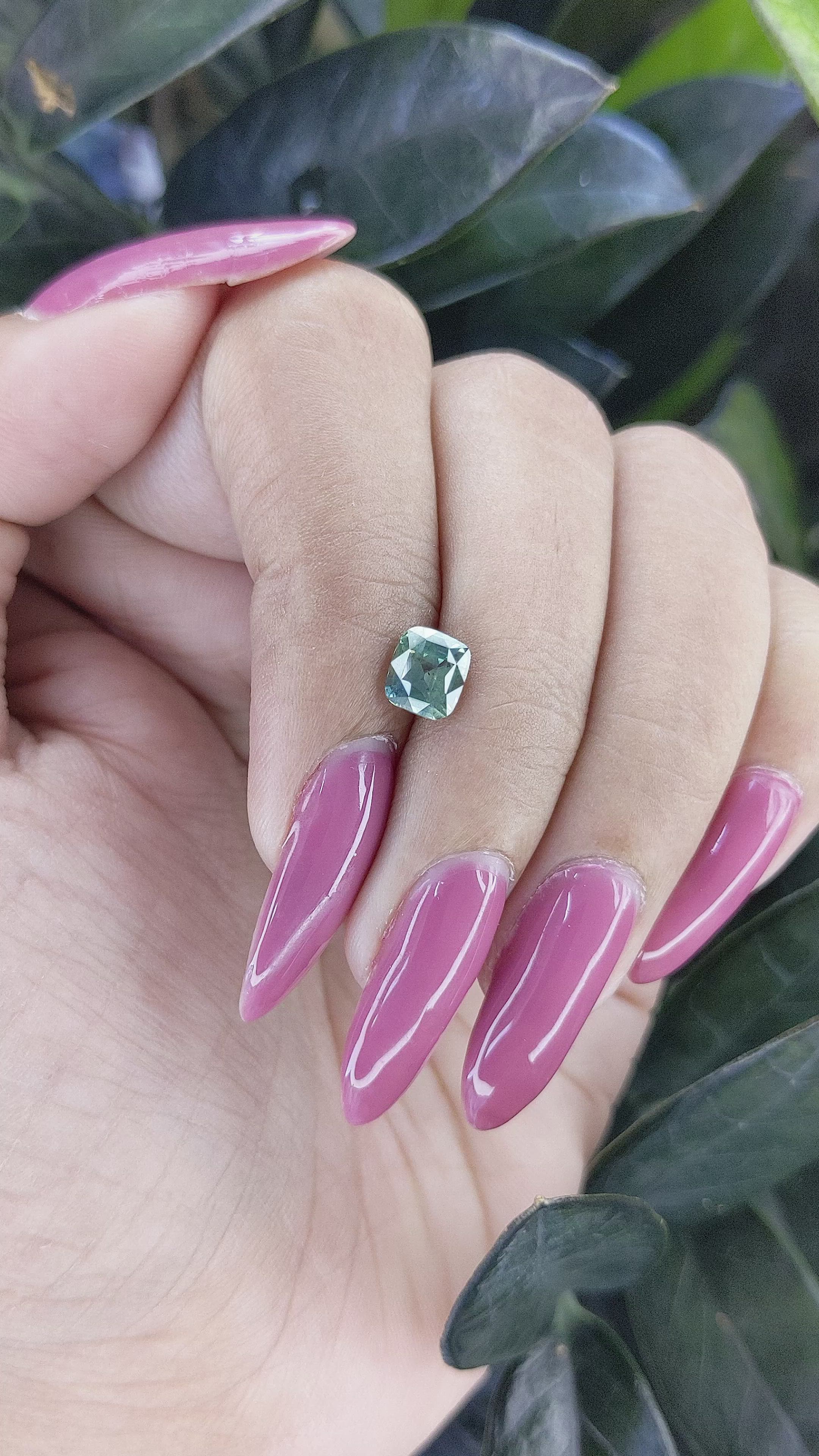 1.24 Ct. Bluish Green Sapphire from Tanzania Size Video