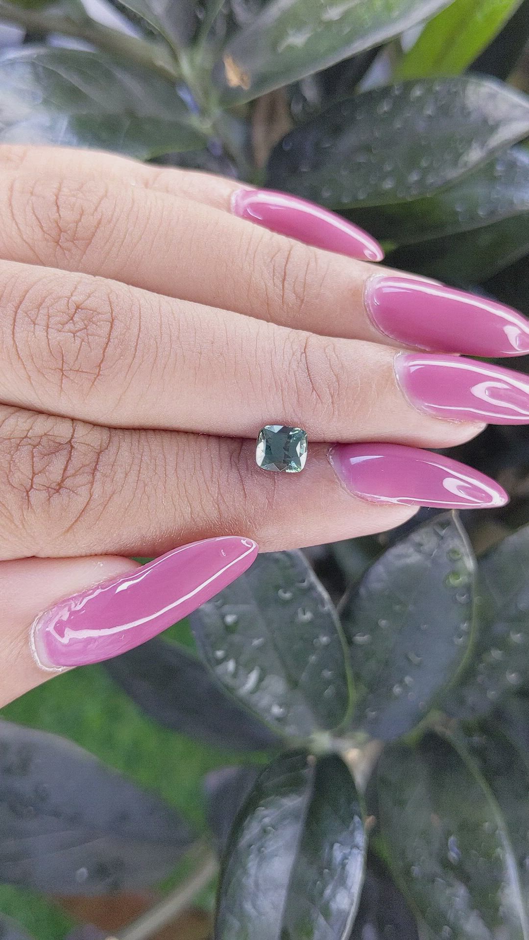 1.00 Ct. Bluish Green Sapphire from Tanzania Size Video