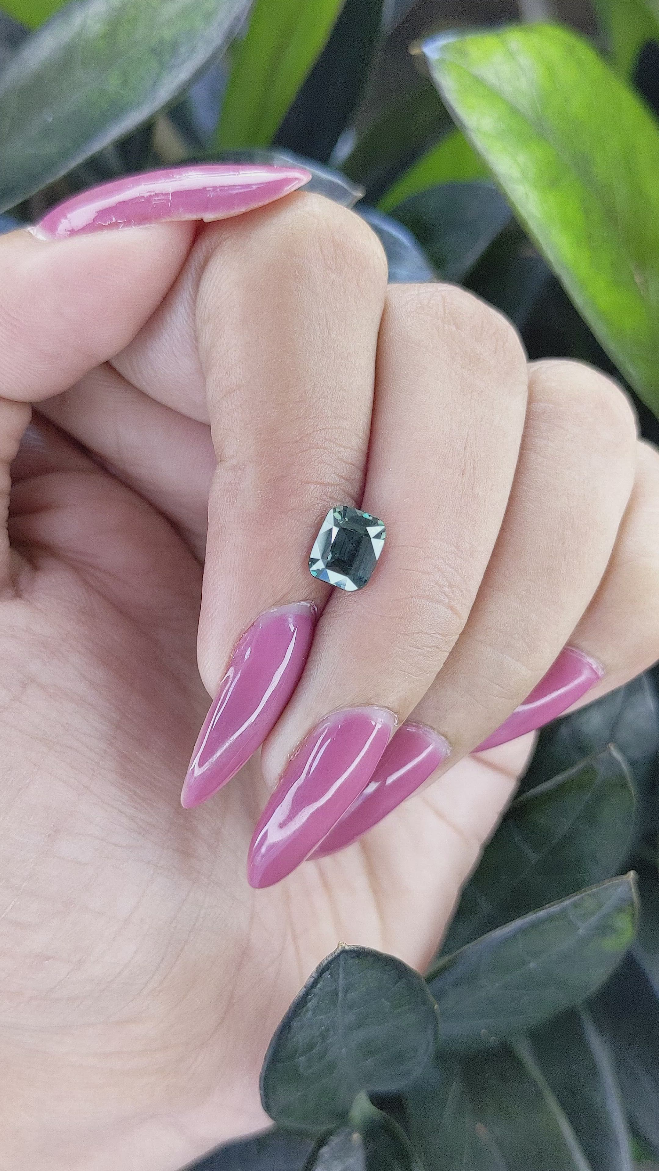 1.68 Ct. Bluish Green Sapphire from Tanzania Size Video