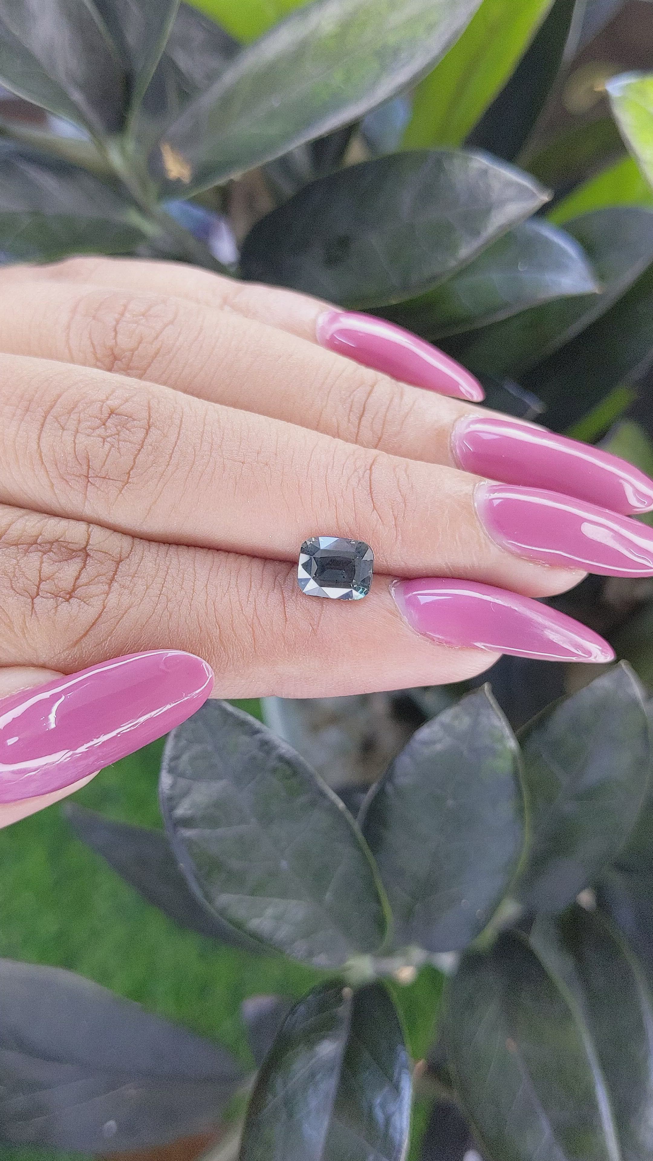 1.68 Ct. Bluish Green Sapphire from Tanzania Size Video