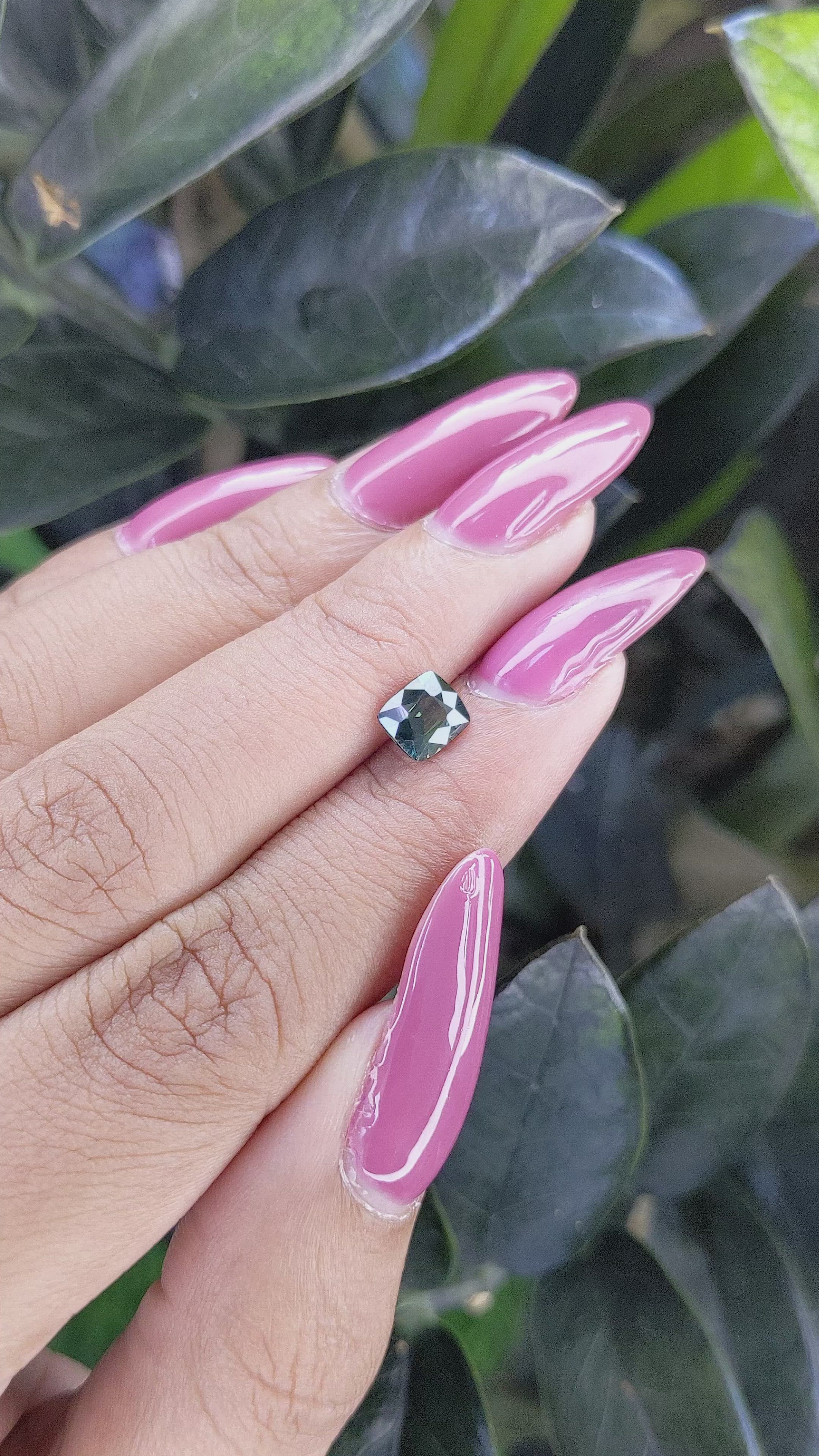 1.00 Ct. Bluish Green Sapphire from Tanzania Size Video