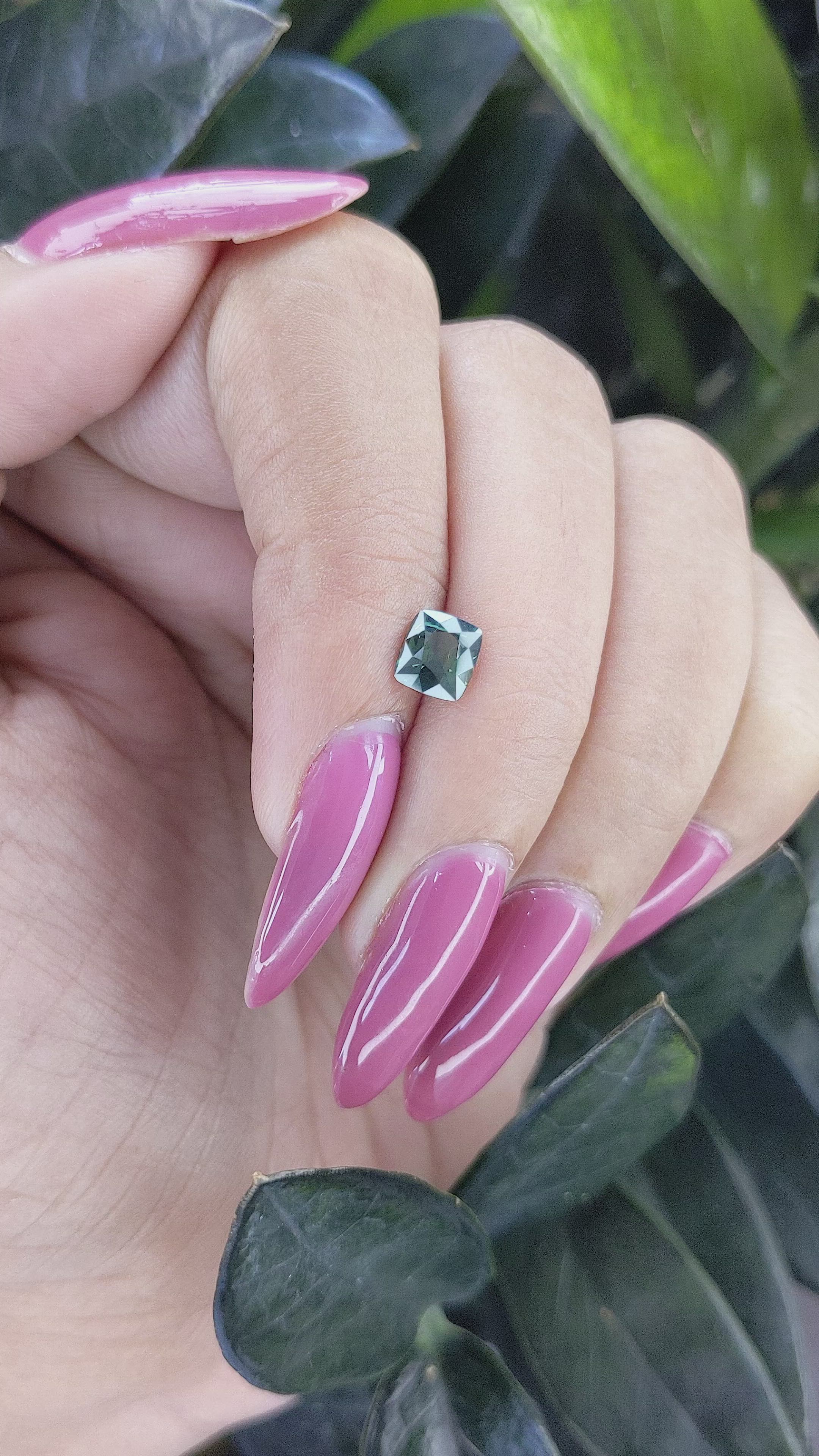 1.00 Ct. Bluish Green Sapphire from Tanzania Size Video