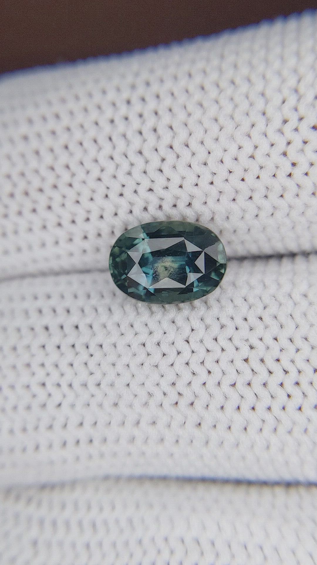 2.46 Ct. Bluish Green Sapphire from Tanzania Size Video