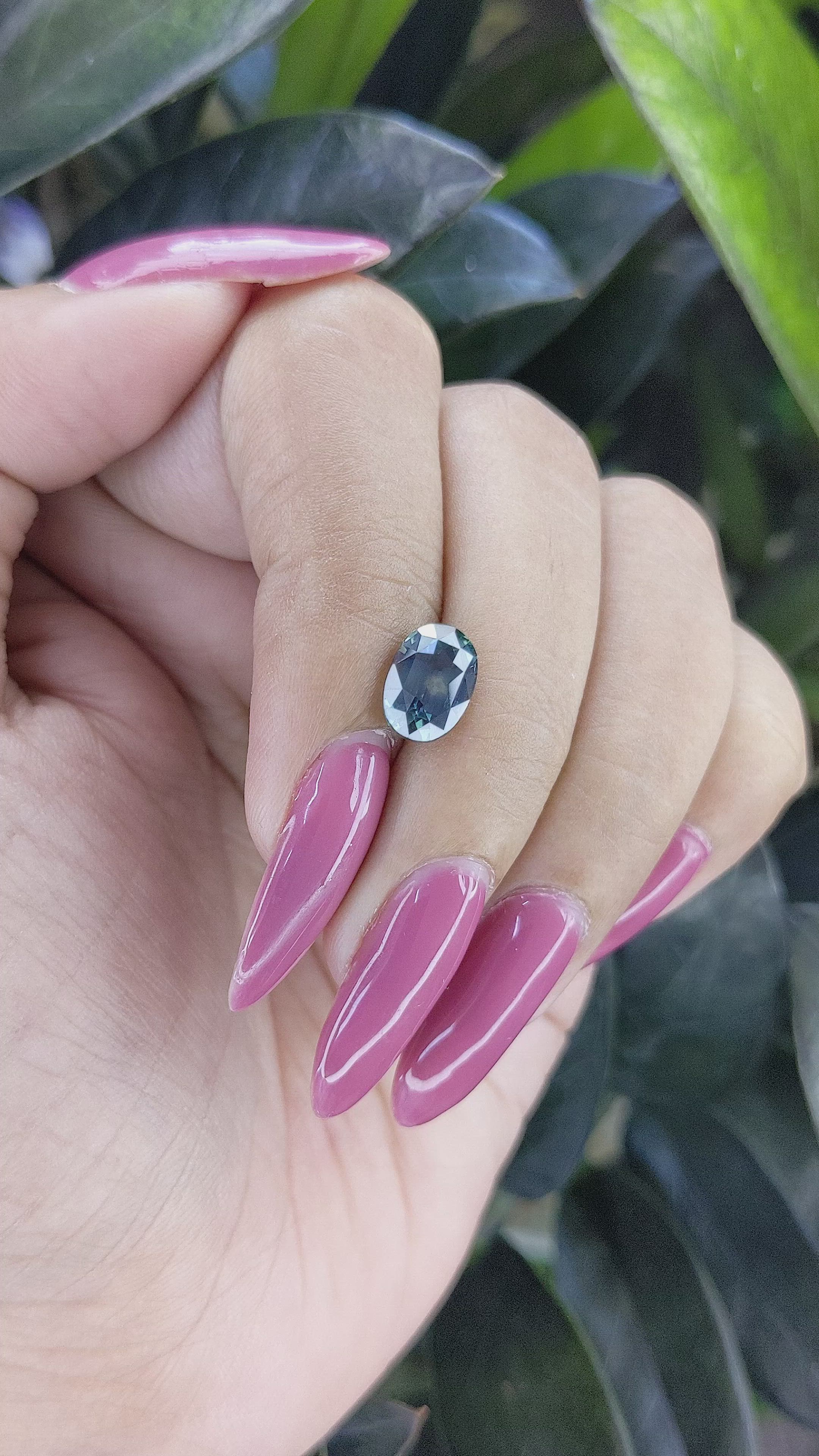 2.46 Ct. Bluish Green Sapphire from Tanzania Size Video